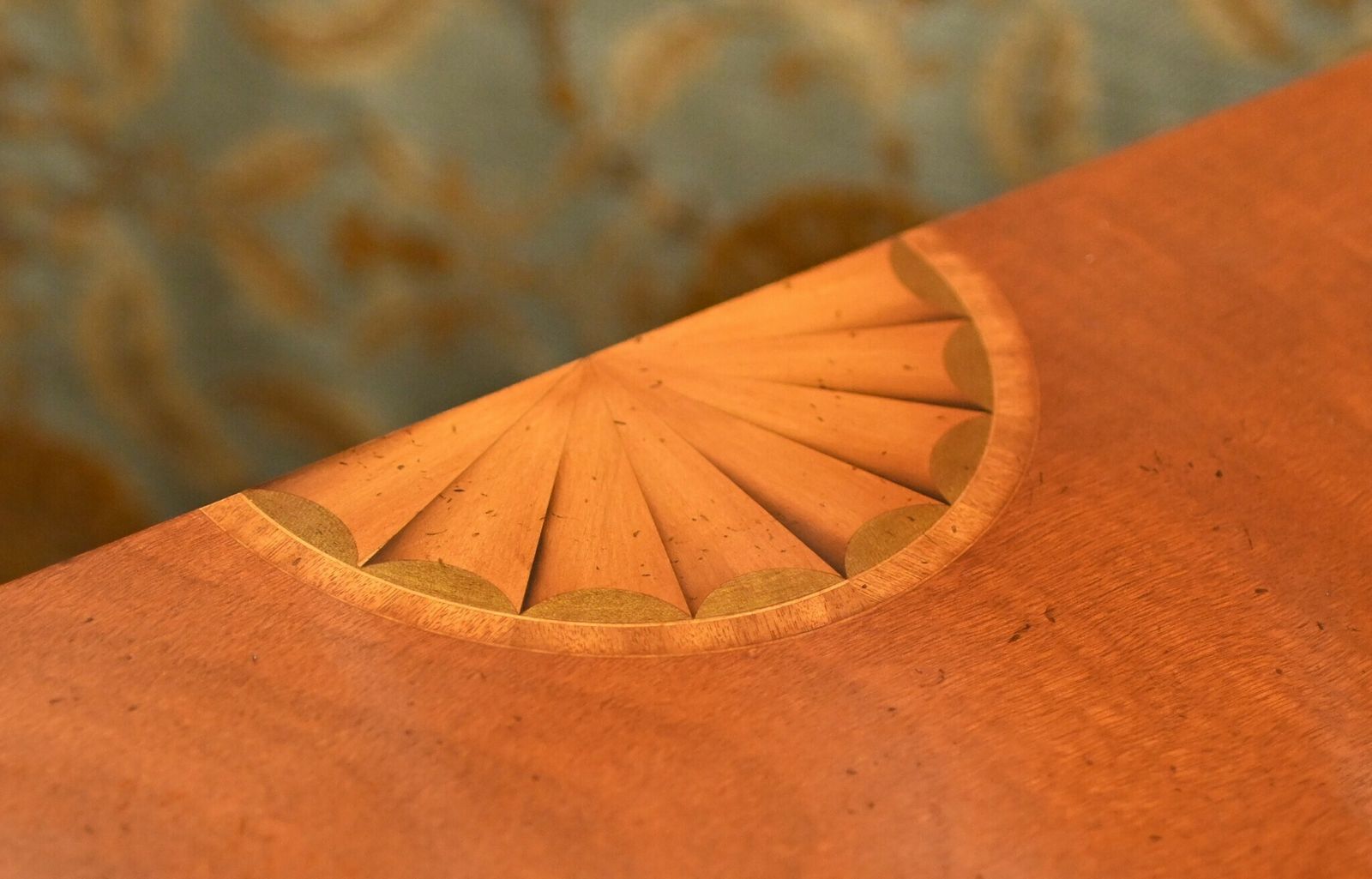 Pair Sheraton Console Tables Satinwood Demi Lune photo vintage