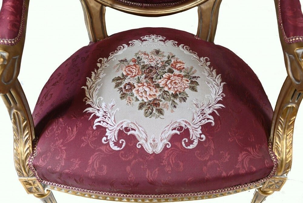 Pair French Empire Arm Chairs   Gilt Fauteuils photo Furniture