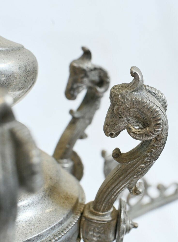 Pair Silver Plate Candelabras   Large Victorian Column Candles photo furniture