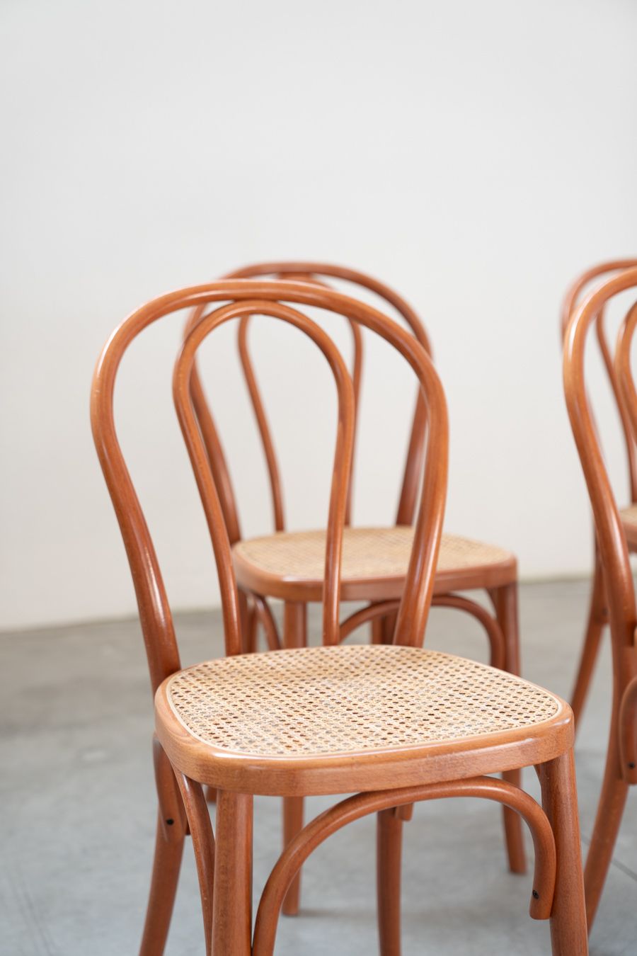 Thonet Style Chairs, Curved Beech Wood And Straw Seat, Nr 60total, 1990 2000 photo furniture