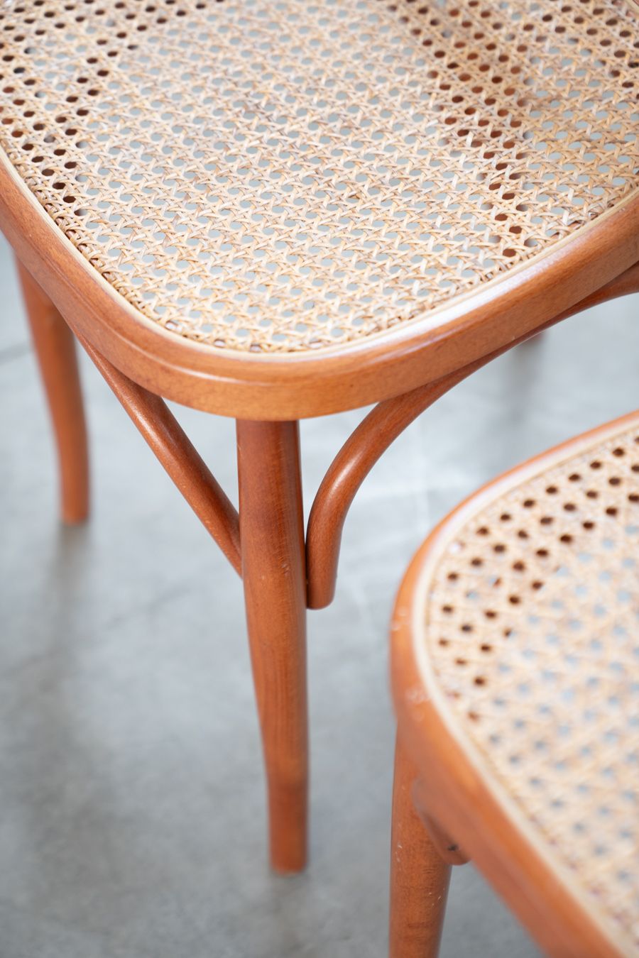120.0 Thonet Style Chairs, Curved Beech Wood And Straw Seat, Nr 60total, 1990 2000 photo