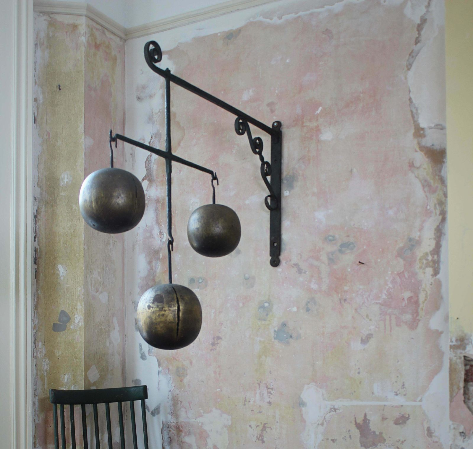Impressive Huge 19th Century Pawnbroker Folk Art Sign With Three Spheres Symbol photo buy