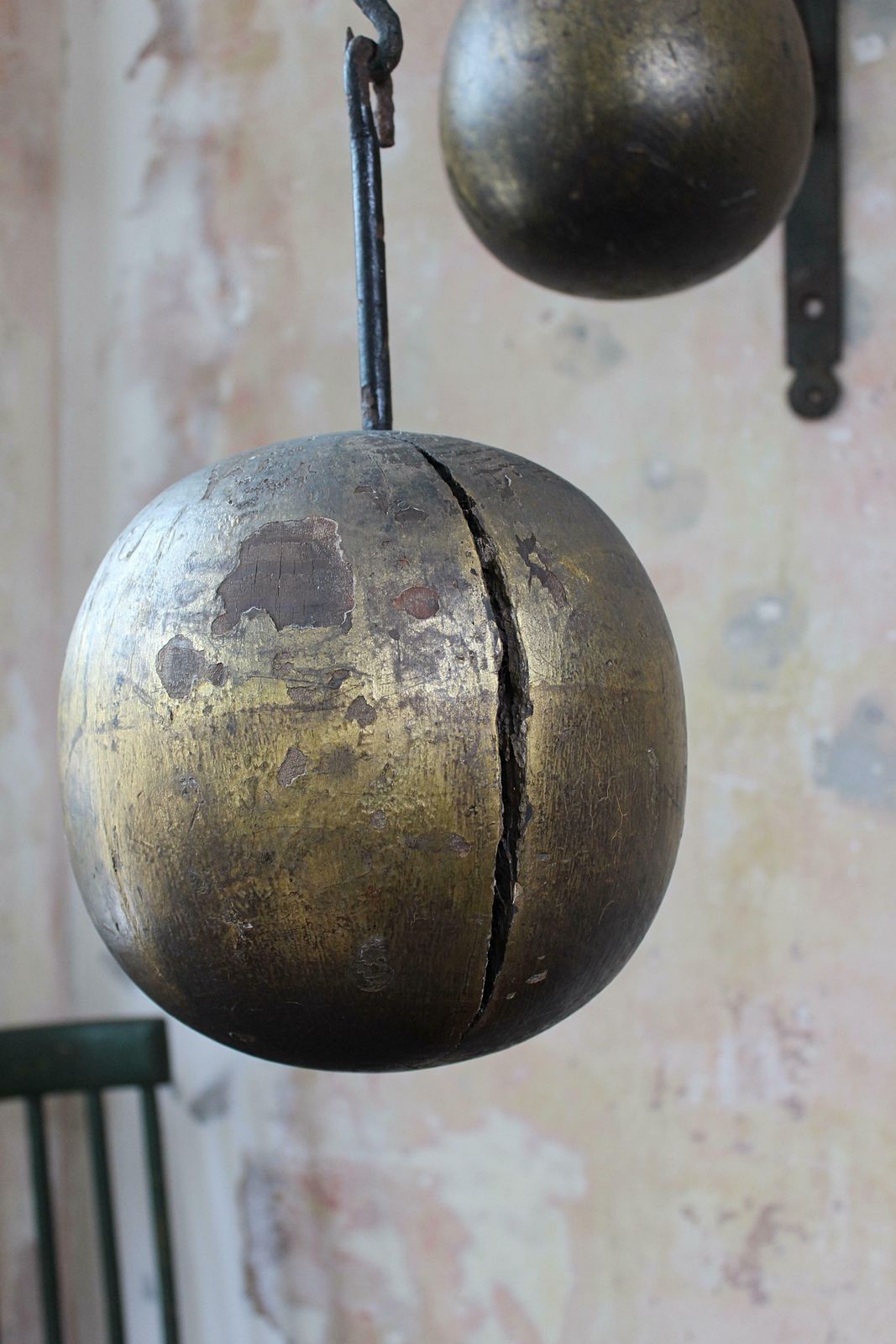Impressive Huge 19th Century Pawnbroker Folk Art Sign With Three Spheres Symbol photo vintage