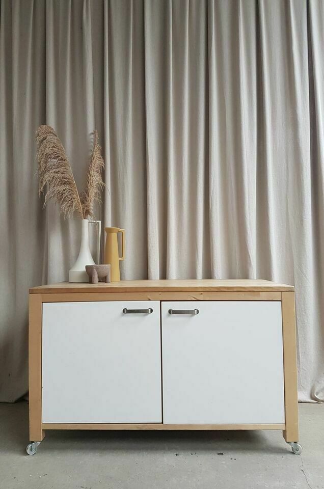 Vtg Mid Century Modernist Style Ikea Varde Sideboard Kitchen Cupboard photo for sale