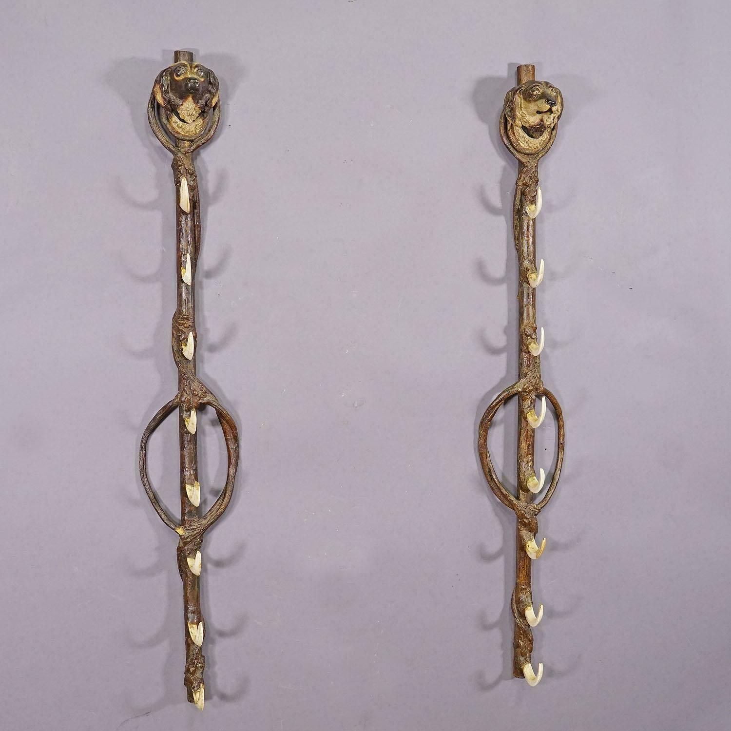 A Pair Antique Black Forest Gun Holders, Austria Late 19th Century photo for sale