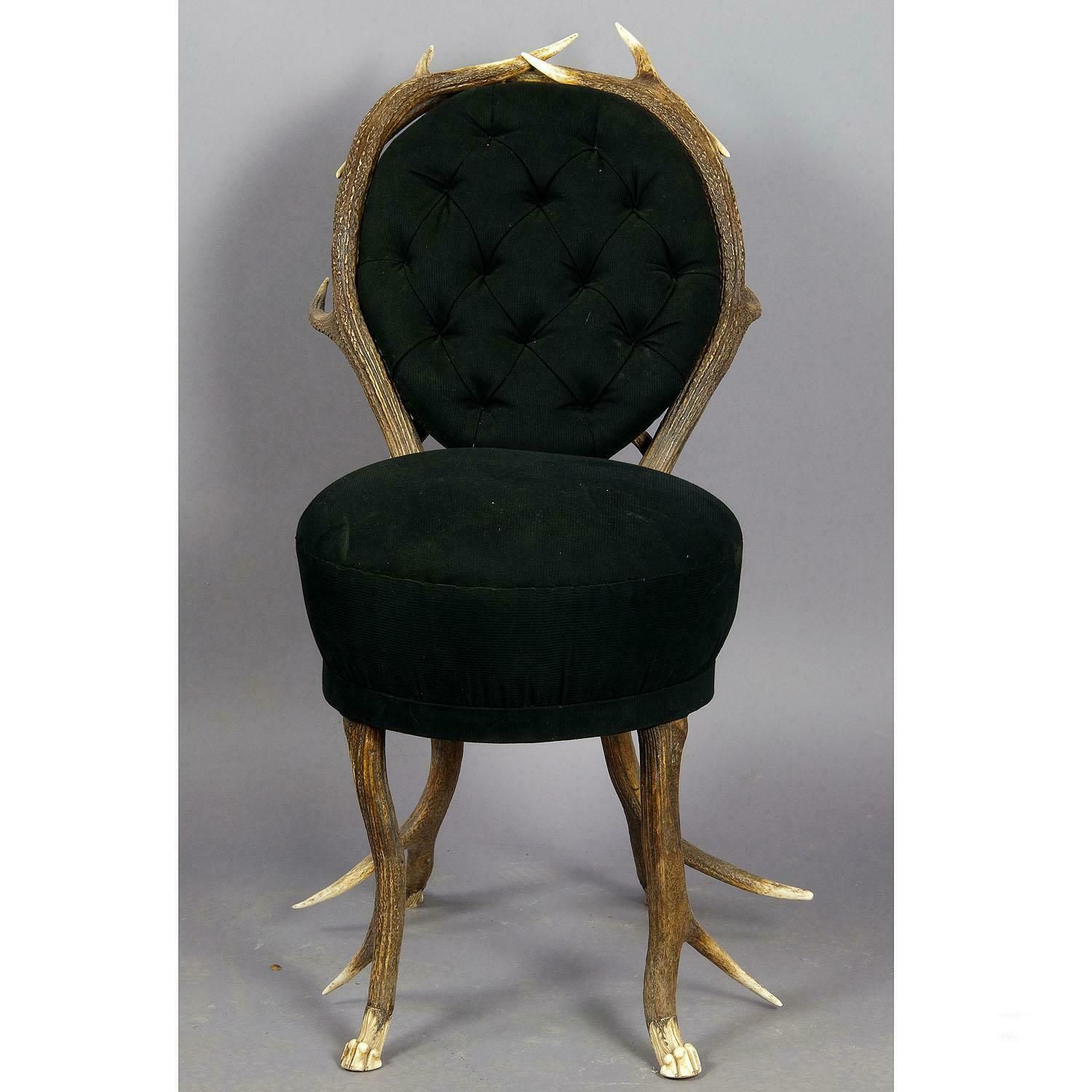 Pair Of Rare Antler Parlor Chairs, France Ca. 1860 photo Furniture