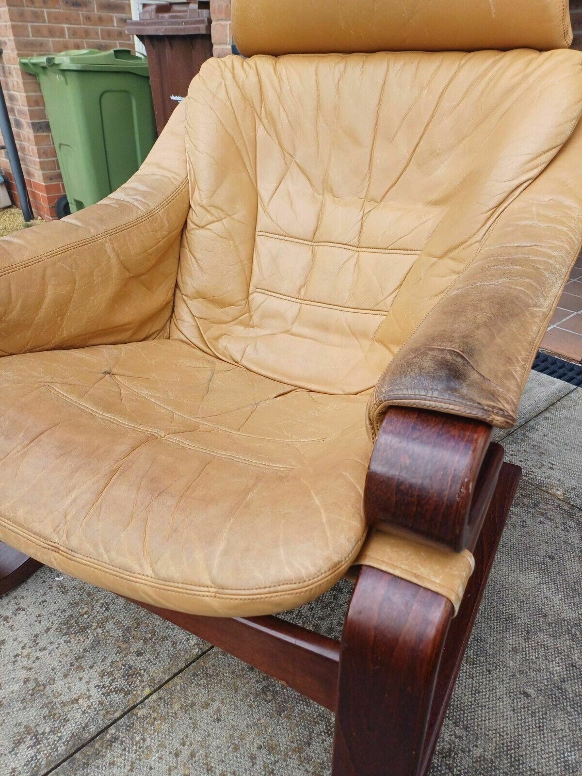 Mid Century Danish Leather Armchair By Skipper Mobler photo vintage
