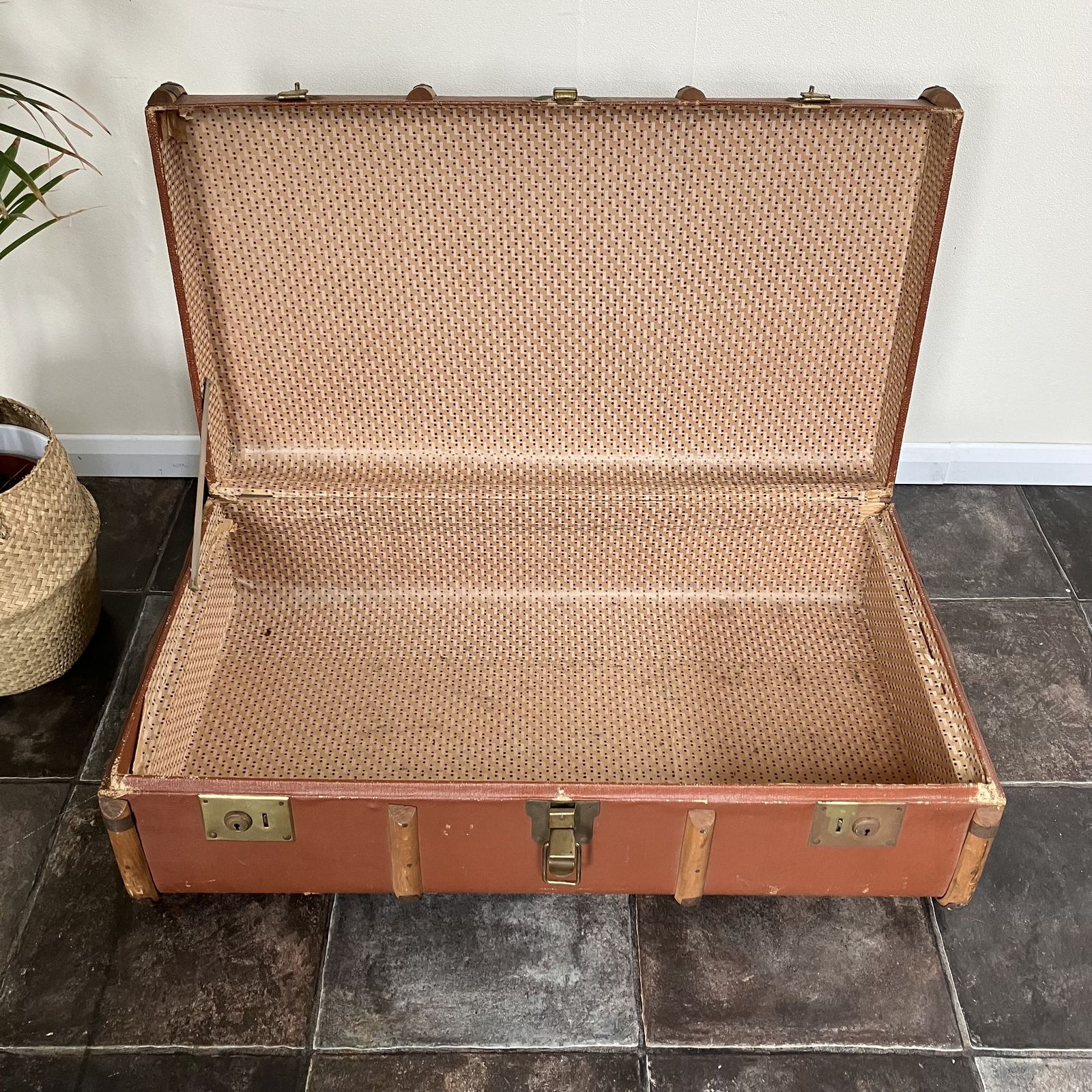 Antique Bentwood Steamer Travel Trunk / Travel Shop Display / Theatre Props / Luggage photo vintage