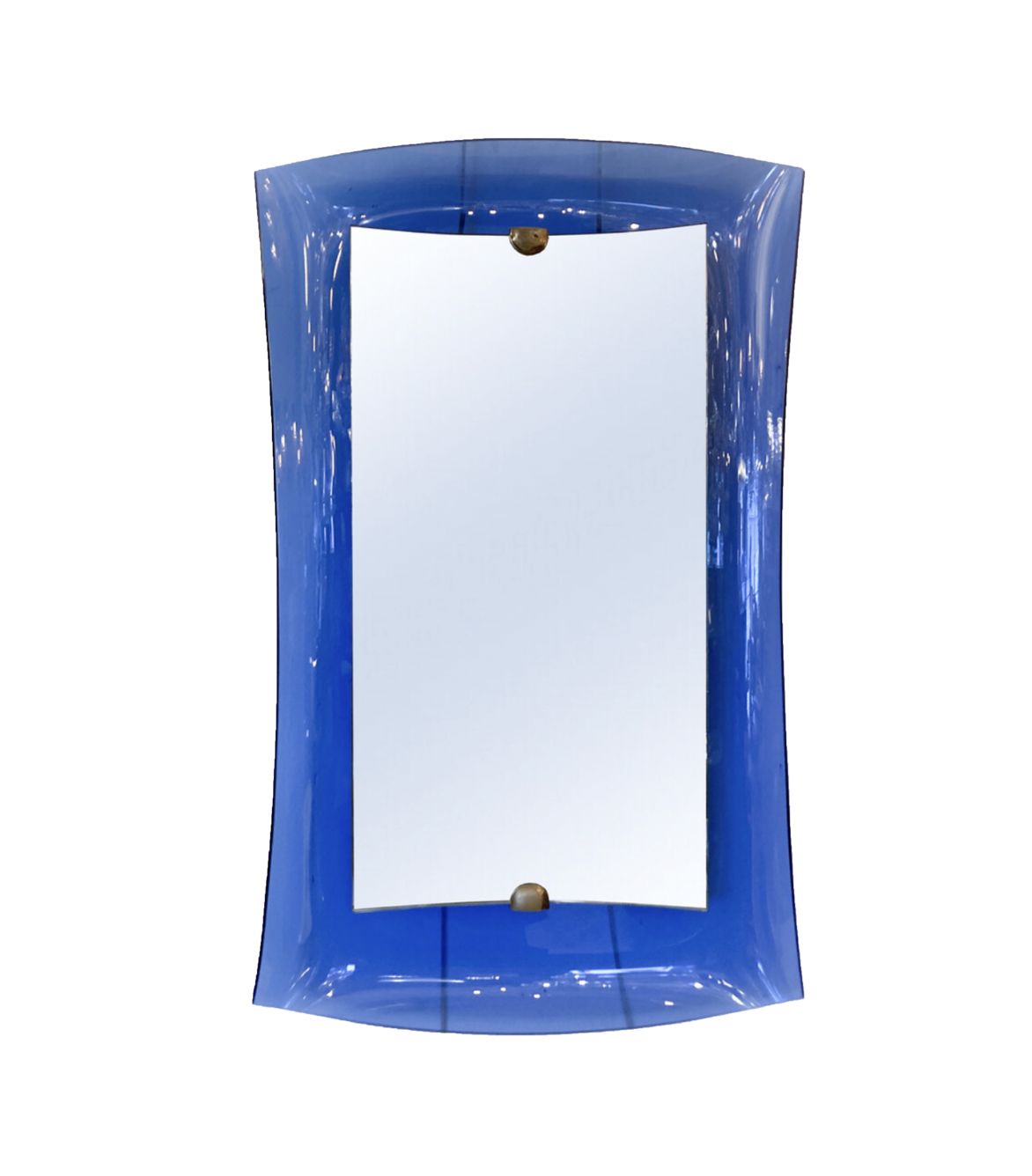 Mid Century Modern Cobalt Blue Glass Mirror, Italy, 1950s