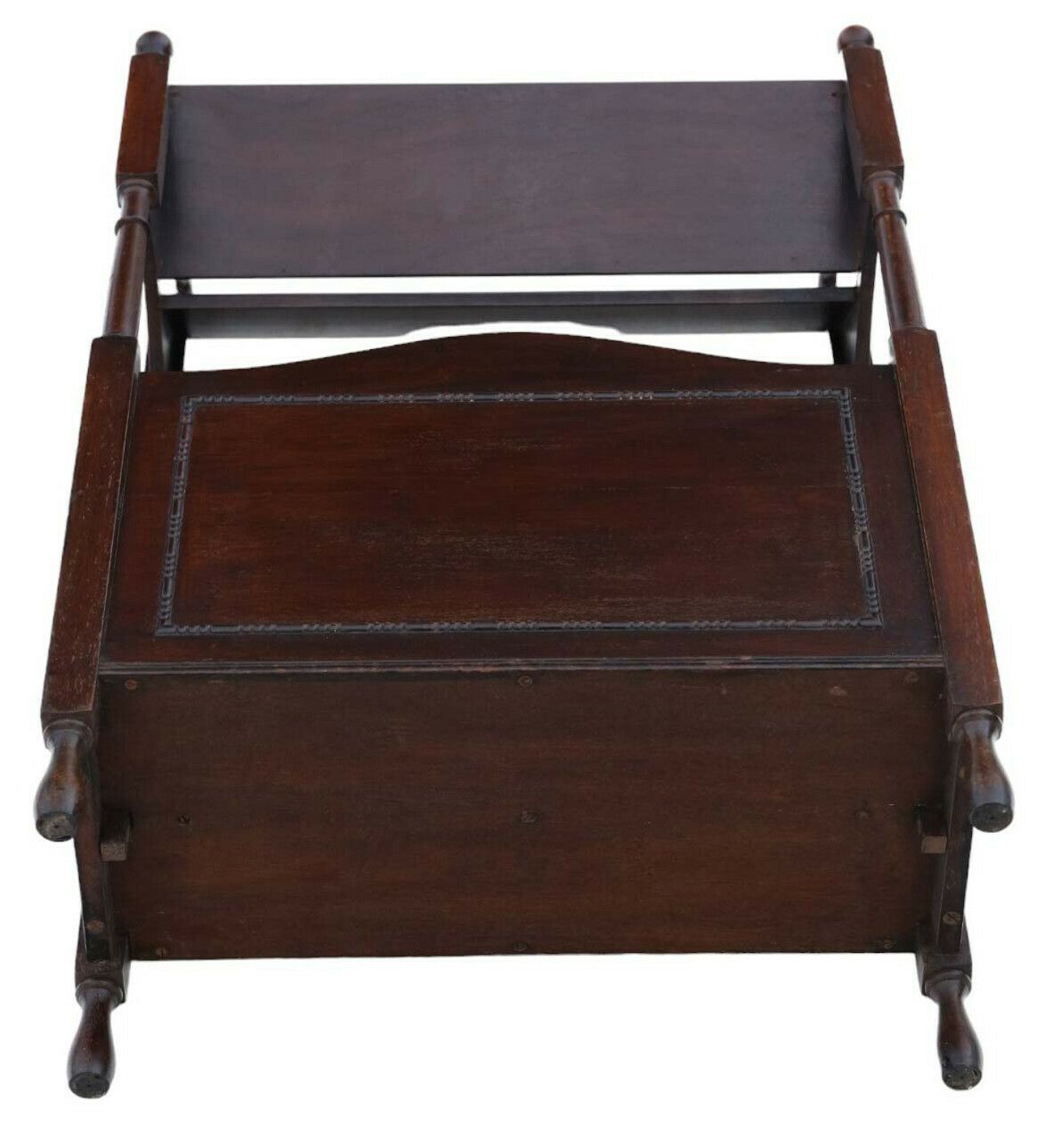 Antique Art Nouveau Mahogany Bookcase   Quality Book Trough Magazine Stand C1920 photo for sale