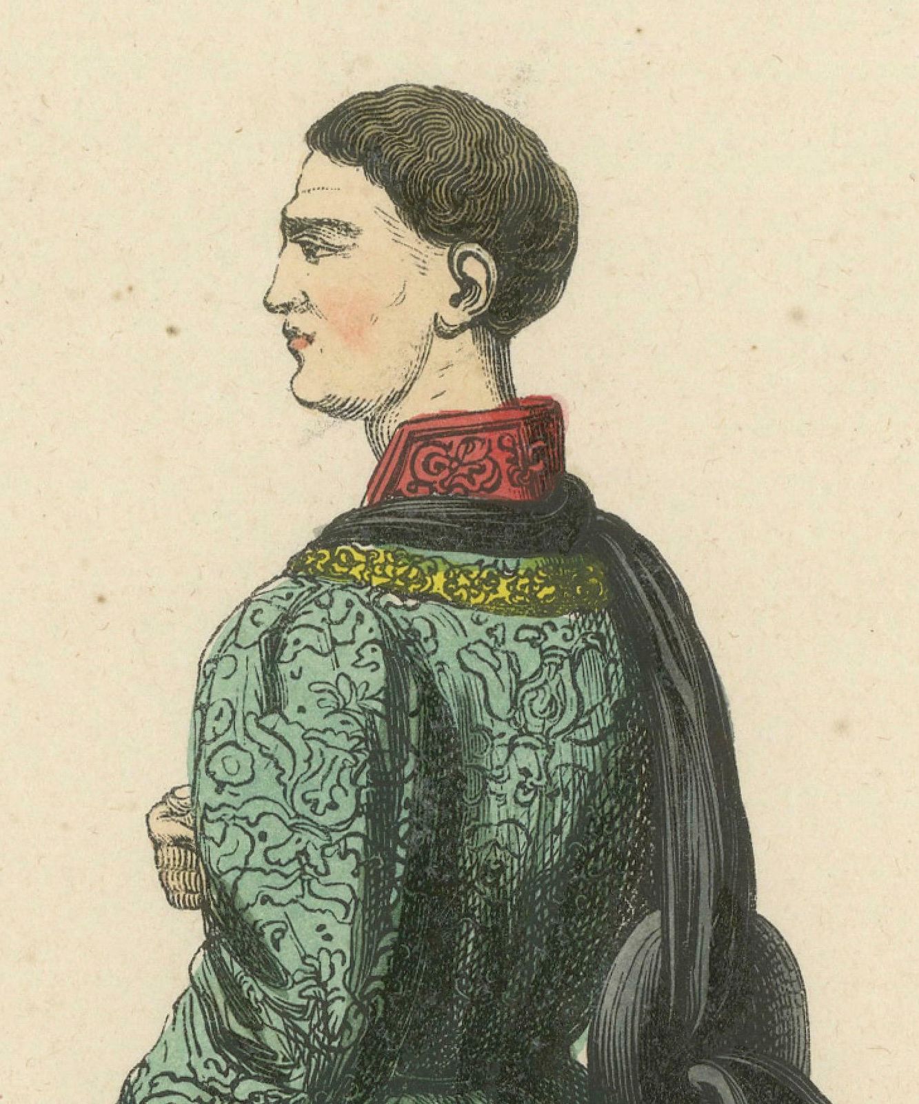 Lord Of The Court Of Philip The Good, Engraved And Published In 1847 photo Art