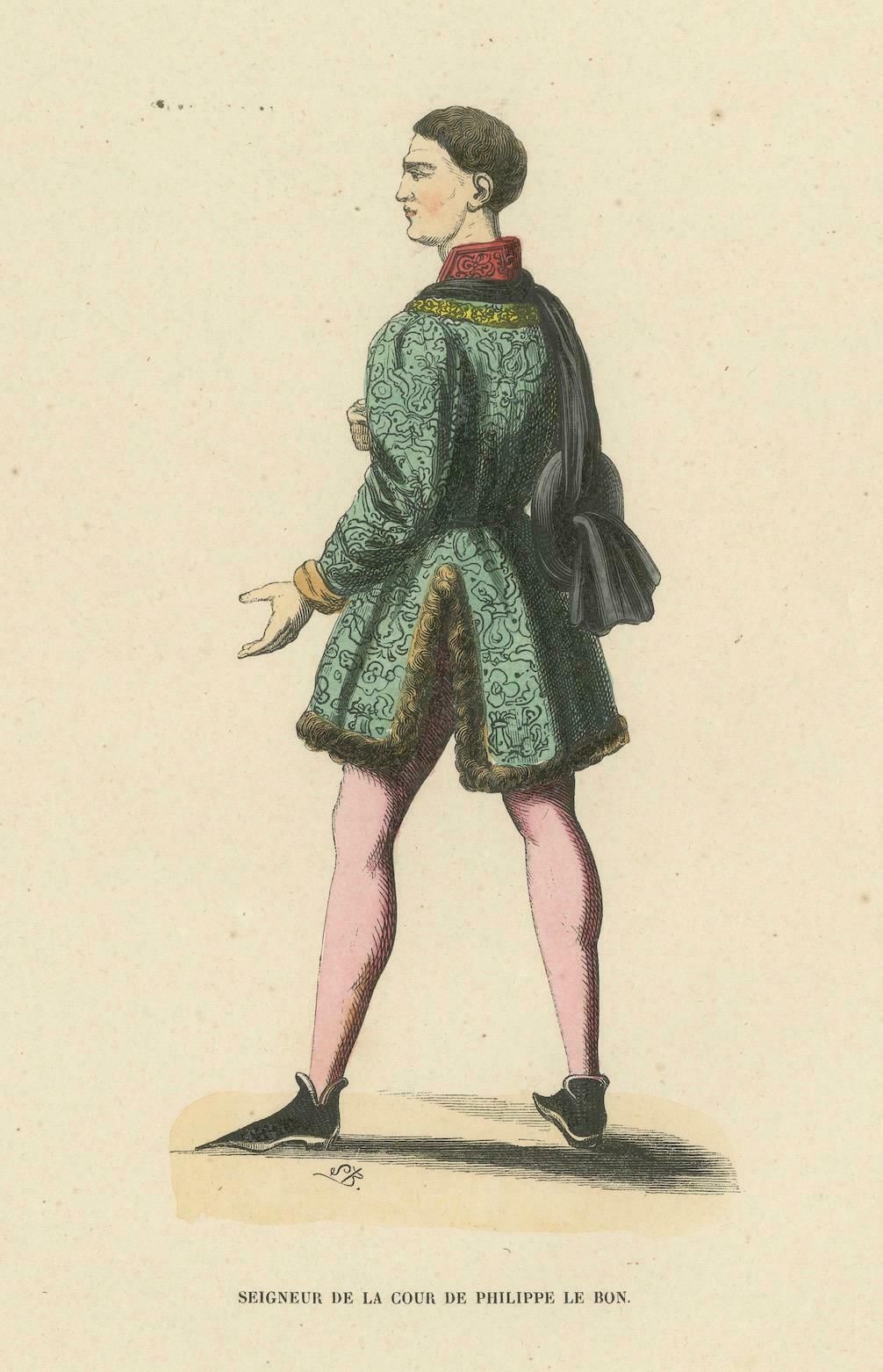 Lord Of The Court Of Philip The Good, Engraved And Published In 1847 photo 132.0