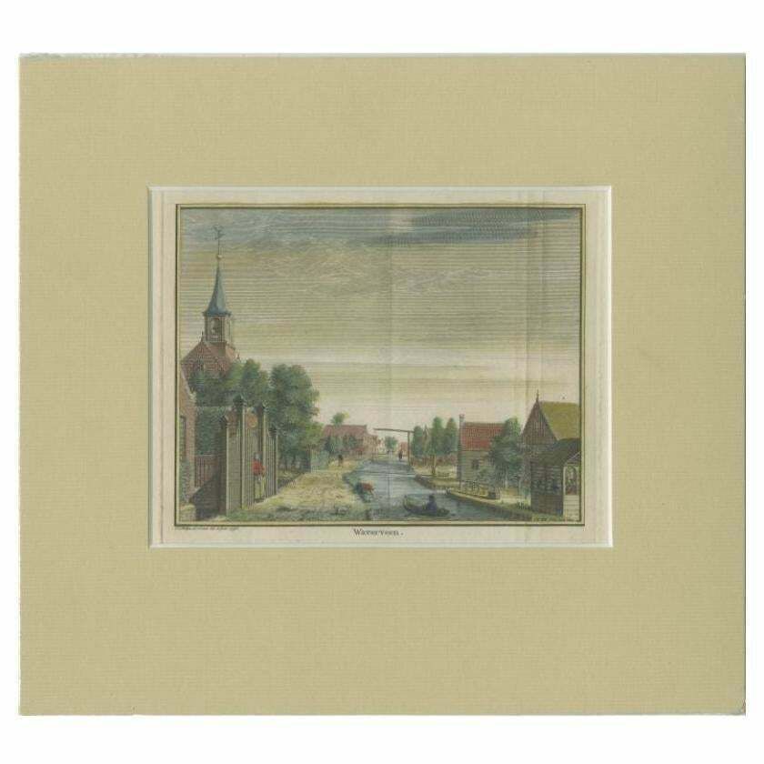 Antique Print Of The Village Of Waverveen, The Netherlands, C.1765