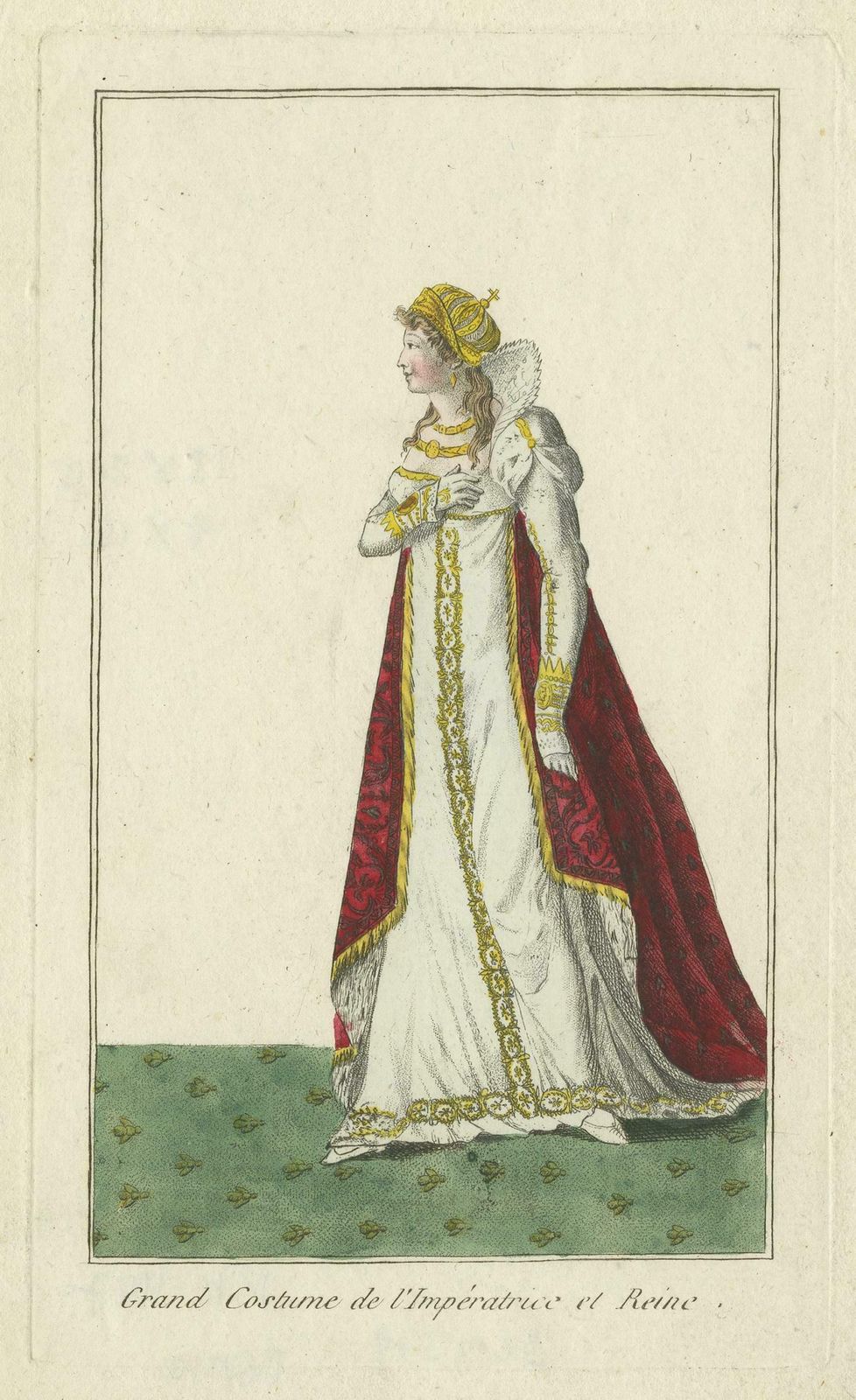 Antique Costume Print Of The Empress And Queen Of France 'Circa 1810' photo Art