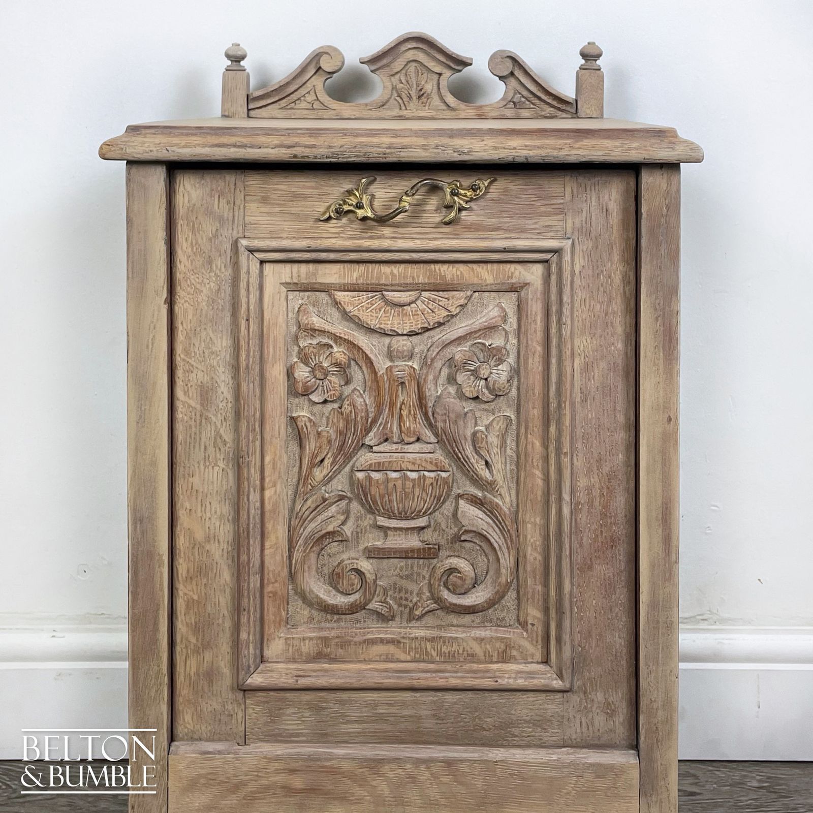 Antique Victorian Perdonium Wooden Cupboard With Integral Coal Scuttle And Coal Shovel. photo furniture