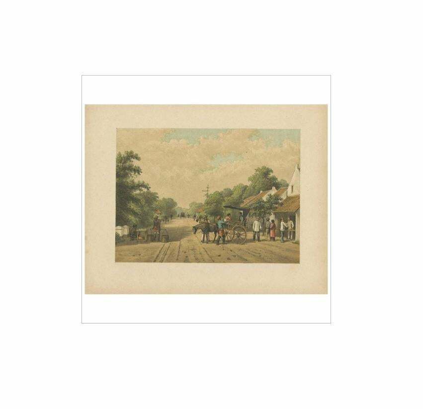 Antique Print Of Locals In Batavia By M.T.H. Perelaer, 1888 photo furniture