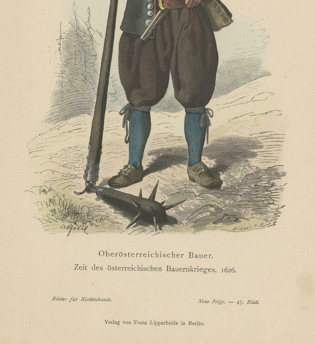 Antique Print Of A Farmer From Upper Austria During The Peasant's War Of 1626 photo Art