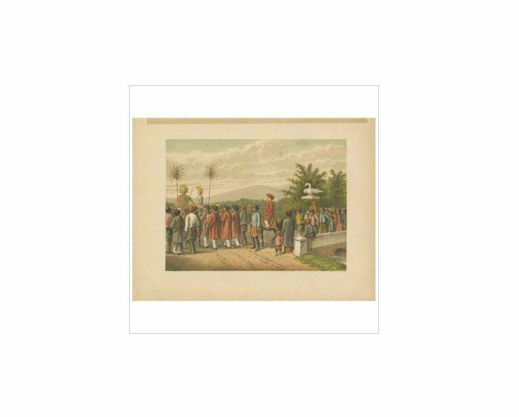 Antique Print Of A Javanese Wedding Ceremony By M.T.H. Perelaer, 1888 photo Art