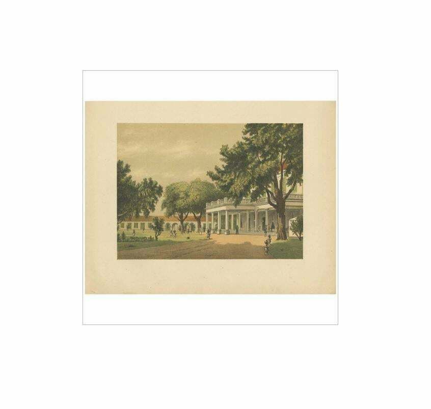 Antique Print Of A Residential House In Surabaya By M.T.H. Perelaer, 1888 photo furniture