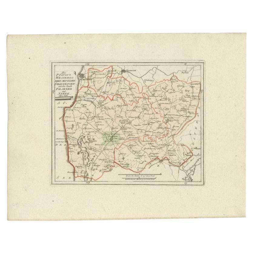 Antique Map Of The Region Of Bolsward And Sneek By Von Reilly, 1791