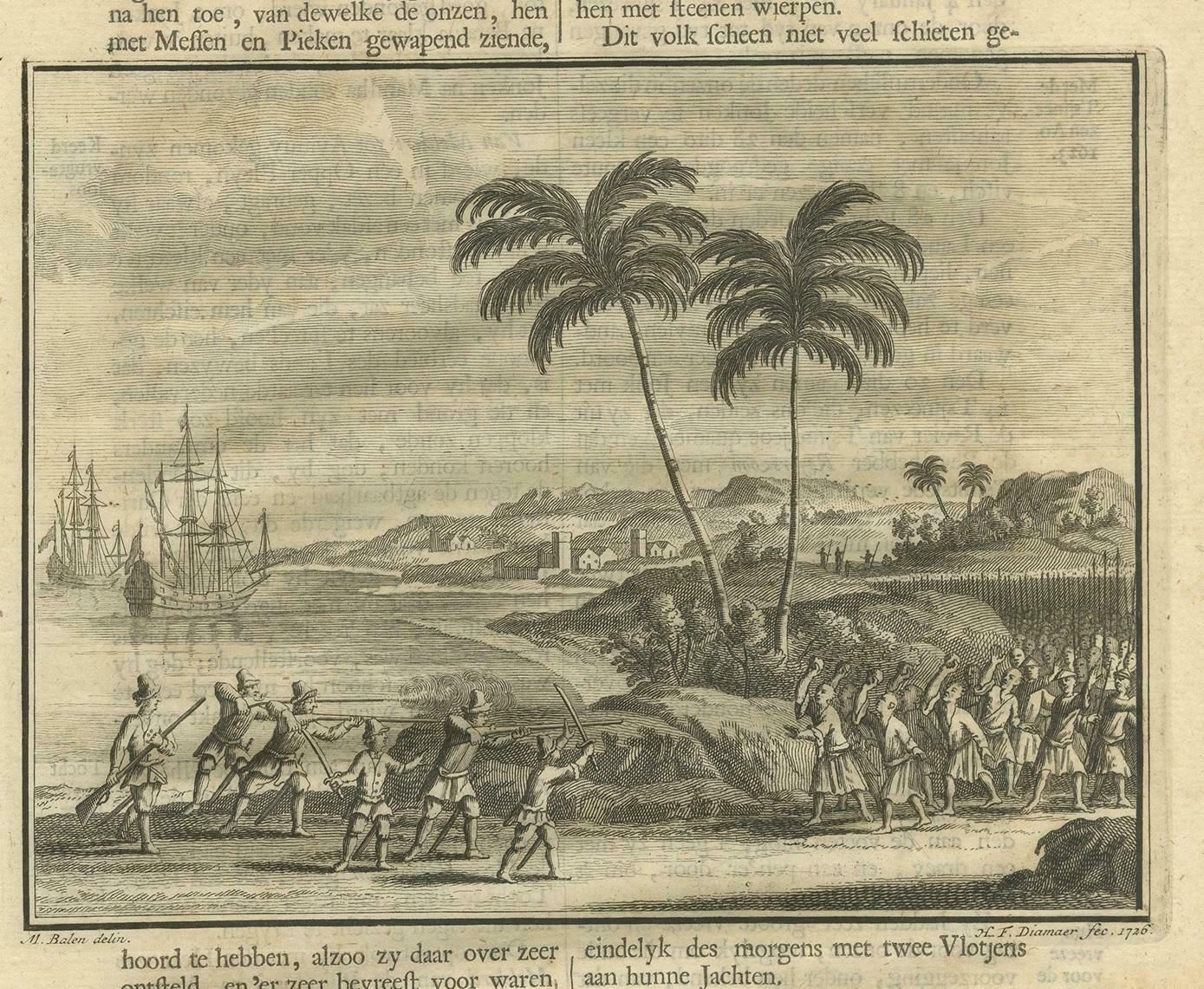 Antique Print Of Chinese Natives By Valentijn, 1726 photo furniture