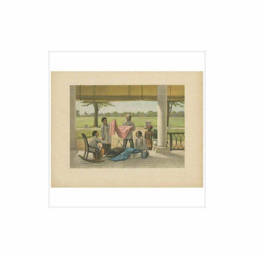 Antique Print Of A Scene In Batavia 'Indonesia' By M.T.H. Perelaer, 1888 photo for sale