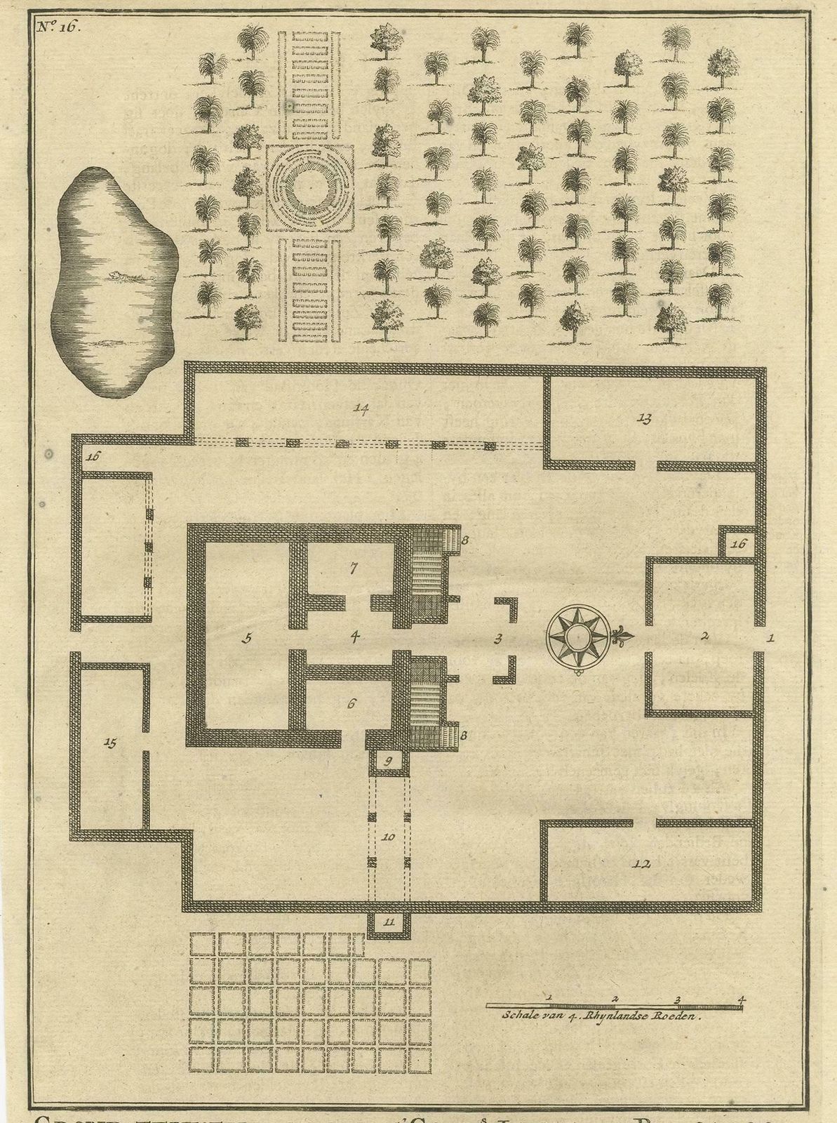 Antique Print Of The Lodge At Barsaloor By Valentijn '1726' photo for sale