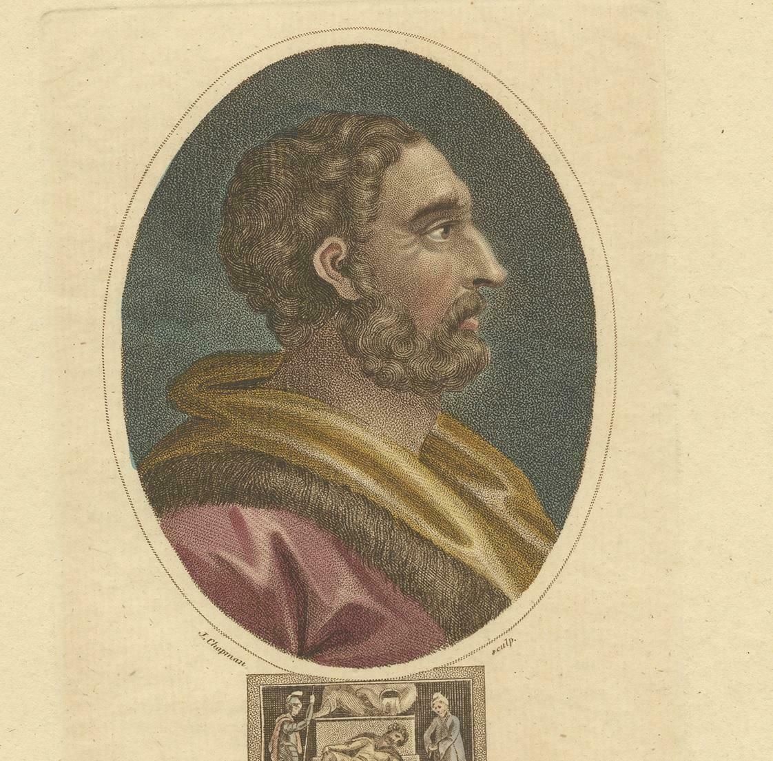 Antique Portrait Of Demosthenes By Wilkes, '1803 photo for sale
