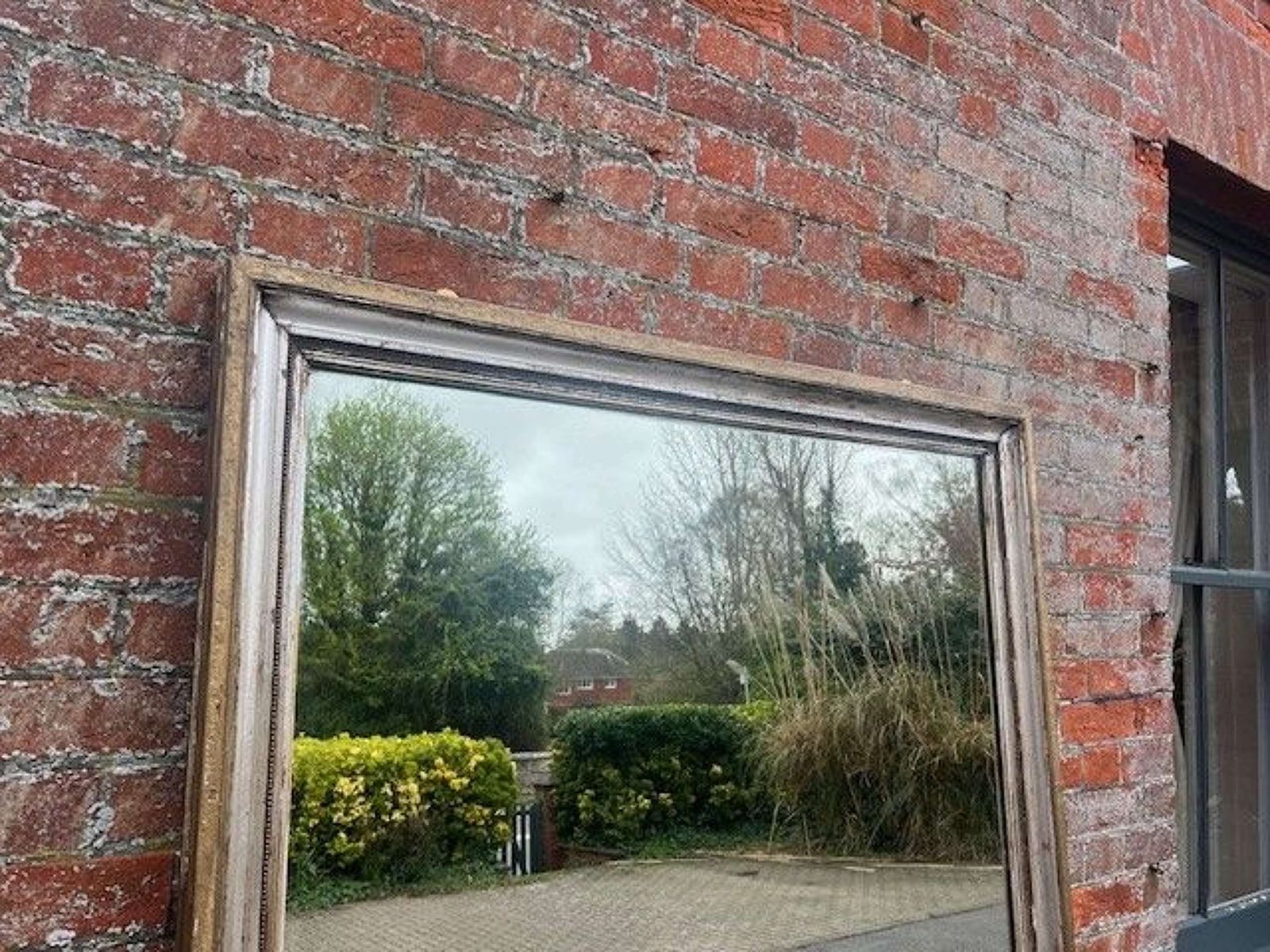 An Exceptional Large Antique French 19th C Original Silver/Gilt Mirror photo vinterior