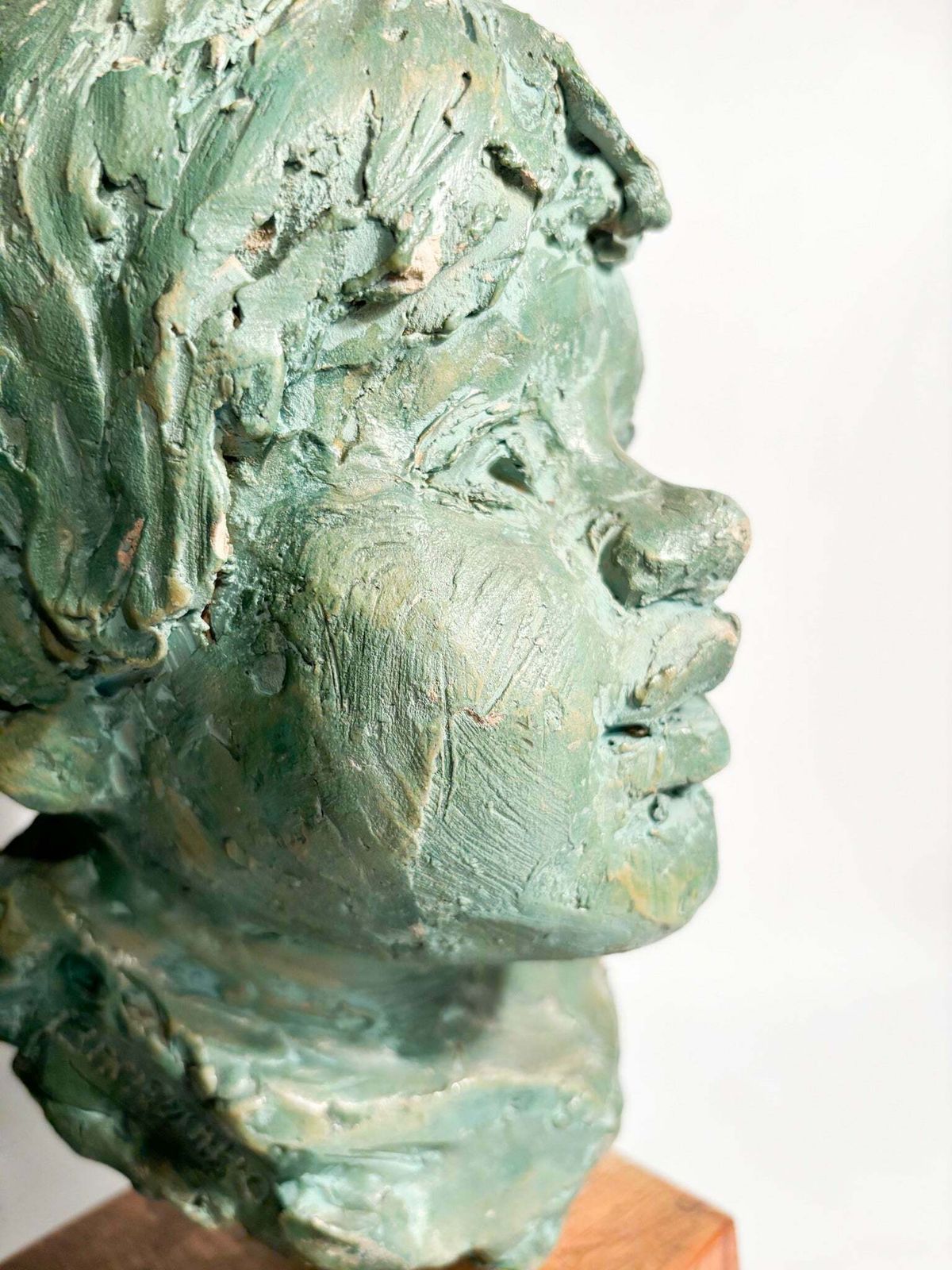 Art Terracotta Sculpture Of A Bust Of A Young Man By Bruno Bambacaro, 1970s photo
