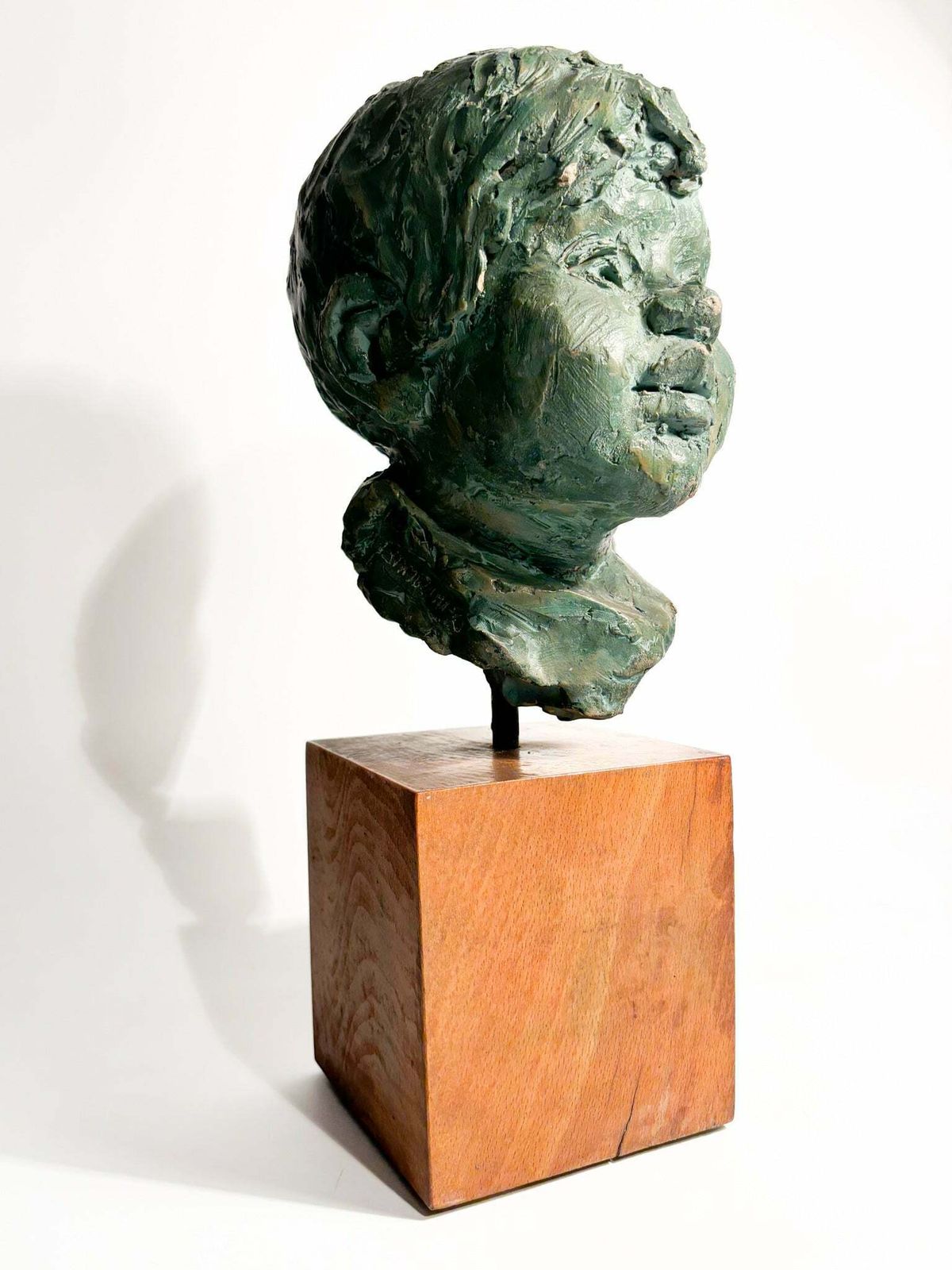 photo vinterior Terracotta Sculpture Of A Bust Of A Young Man By Bruno Bambacaro, 1970s