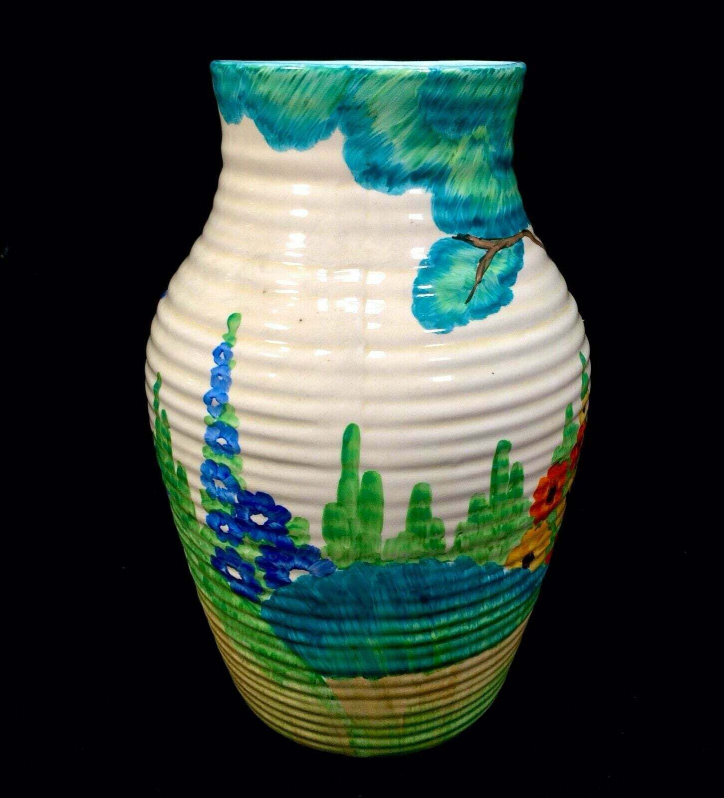 Home Decor Antique Clarice Cliff   Sandon Lotus Jug Large / C1933 Art Deco Pottery Bizarre photo