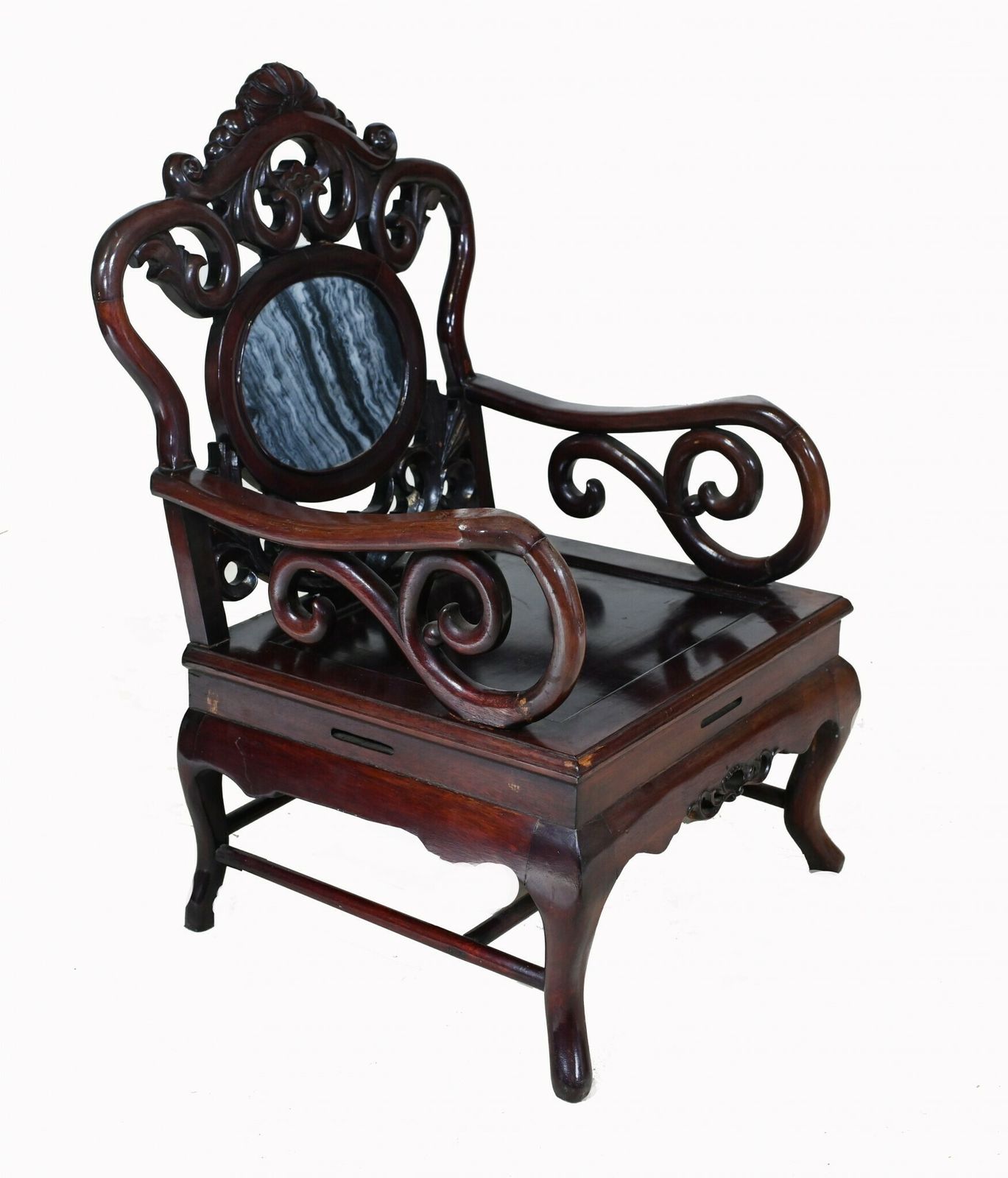Antique Chinese Arm Chair Hardwood Carved Seating photo Furniture