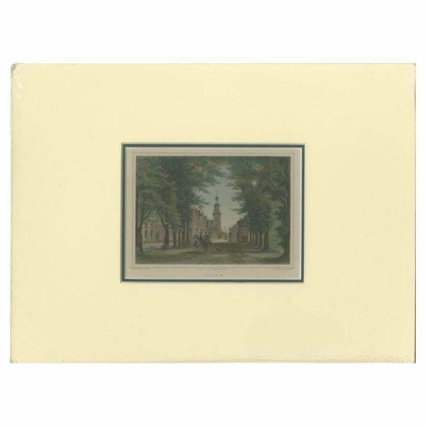 Antique Print Of The Village Of Joure In Friesland, Holland, 1863
