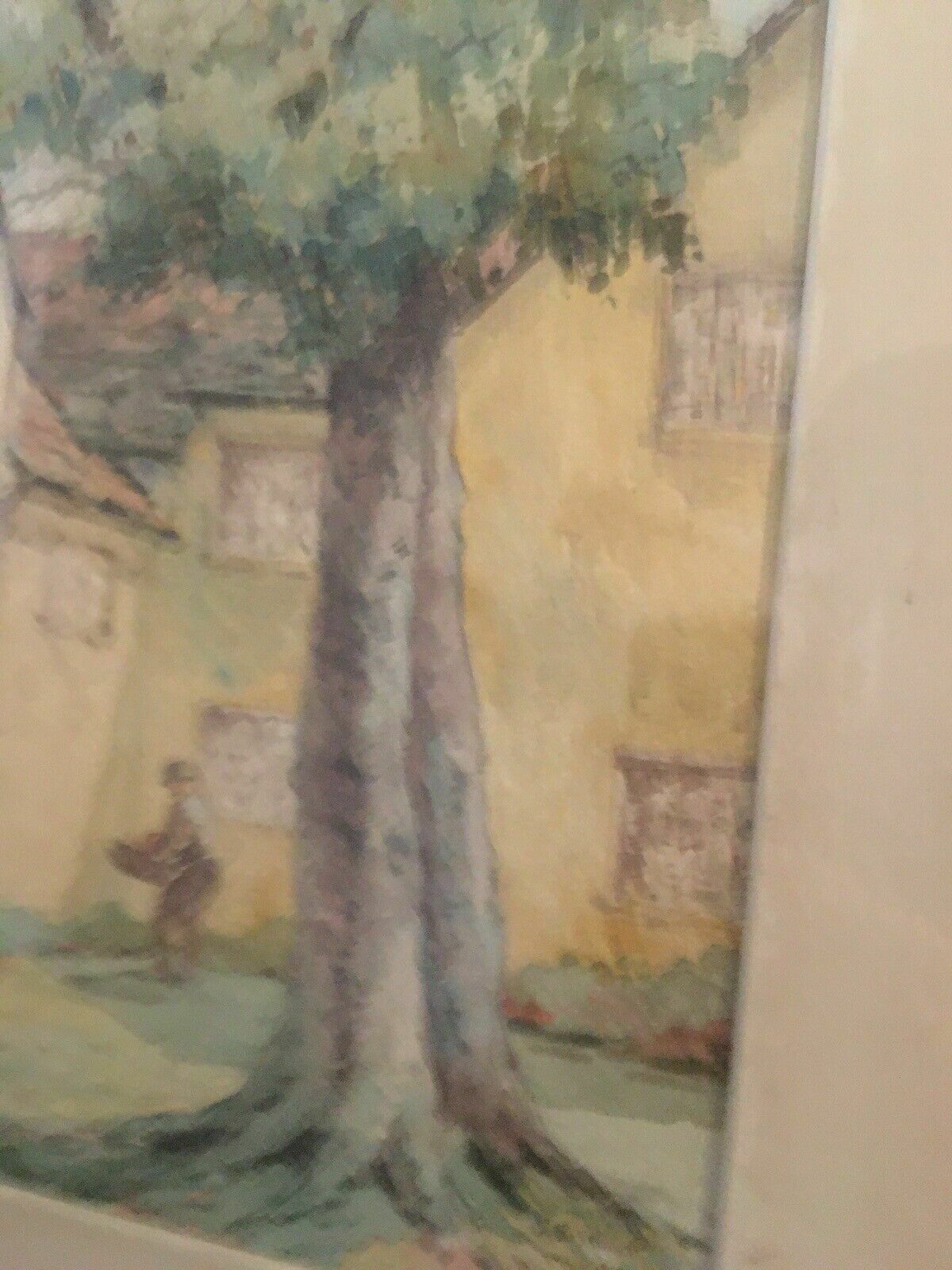 Art 2x Antique Watercolour Paintings Signed Millet 1928 Framed Landscape/Cottage photo