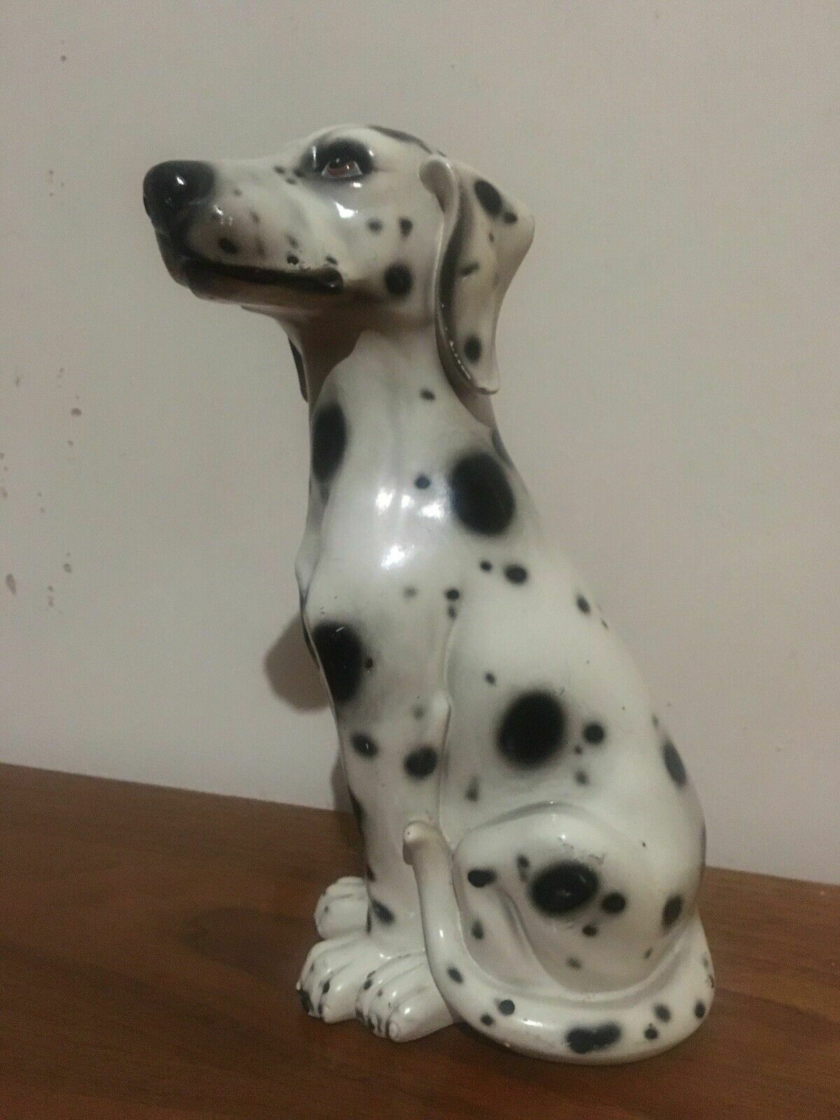 Large Ceramic Dalmatian Ornament Italian? Vintage Mid Century Pottery Dog