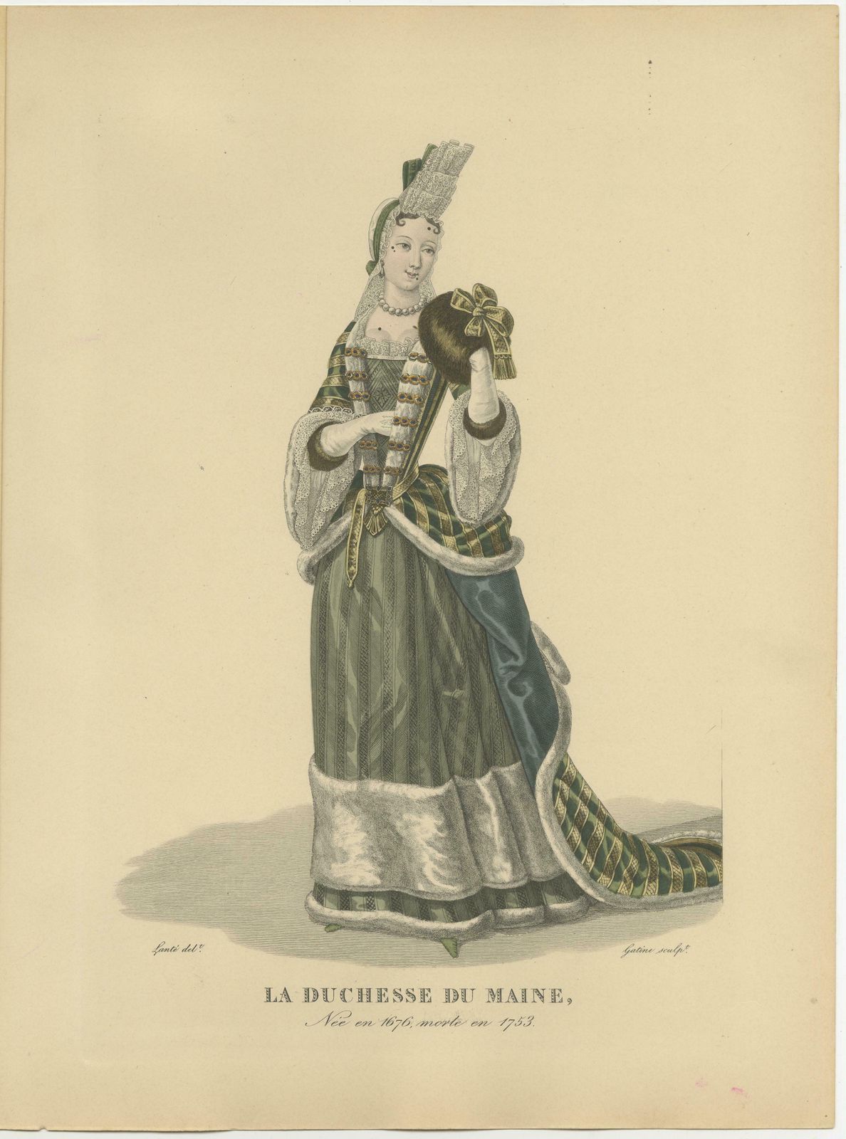 Antique Engraving Of Anne Louise Bénédicte De Bourbon, Duchess Of Maine, 1900 $143.79 photo furniture