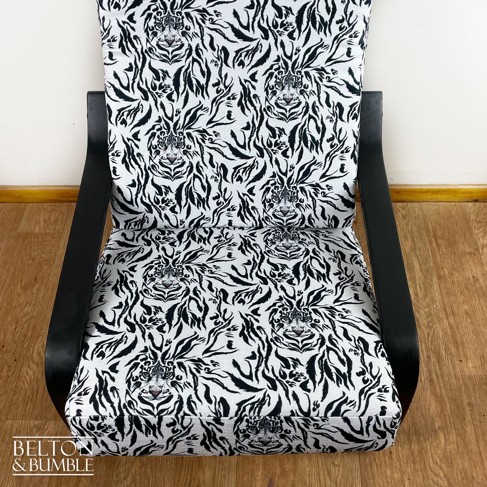 Monochrome Rocker Chair With Tiger Print photo Furniture