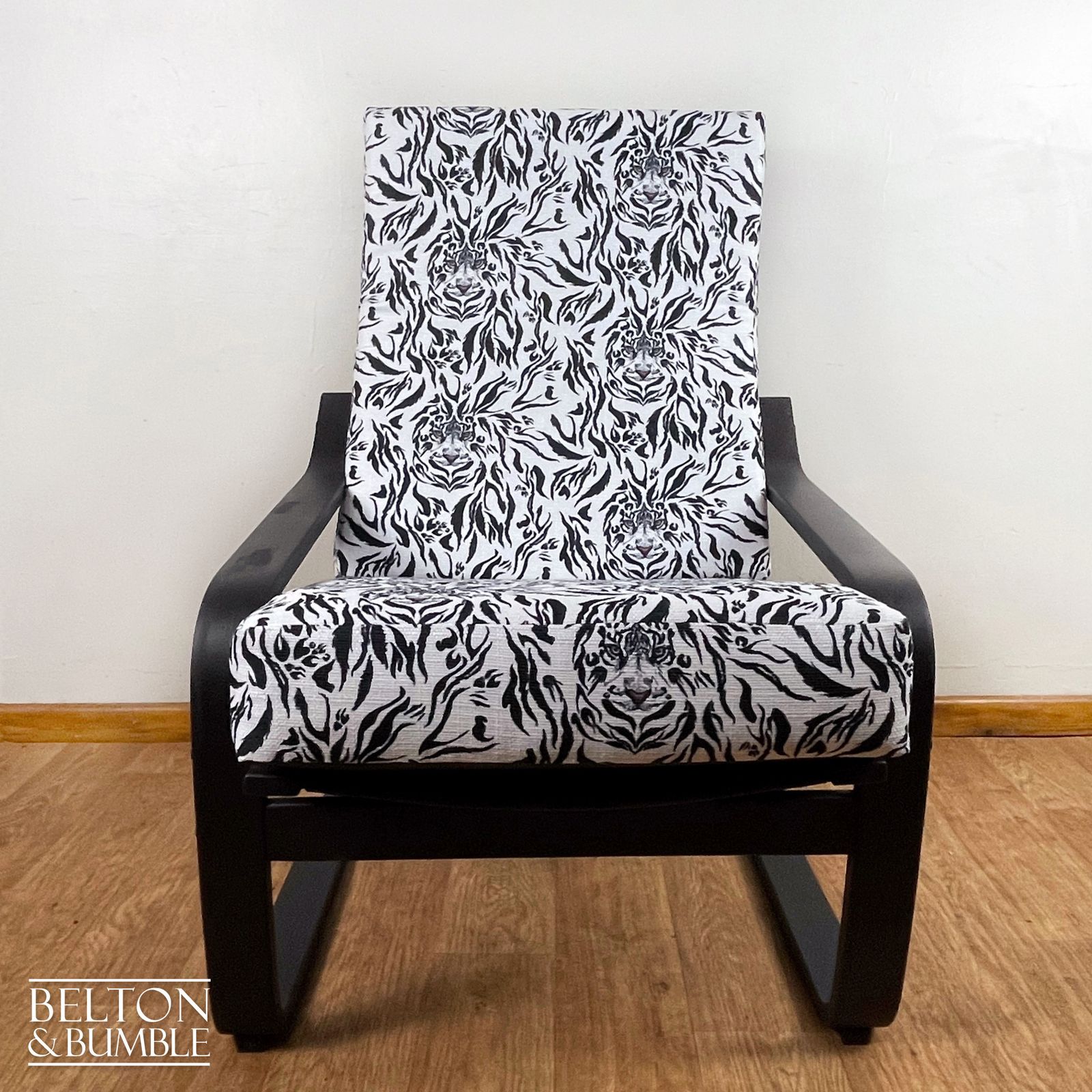 Monochrome Rocker Chair With Tiger Print photo buy