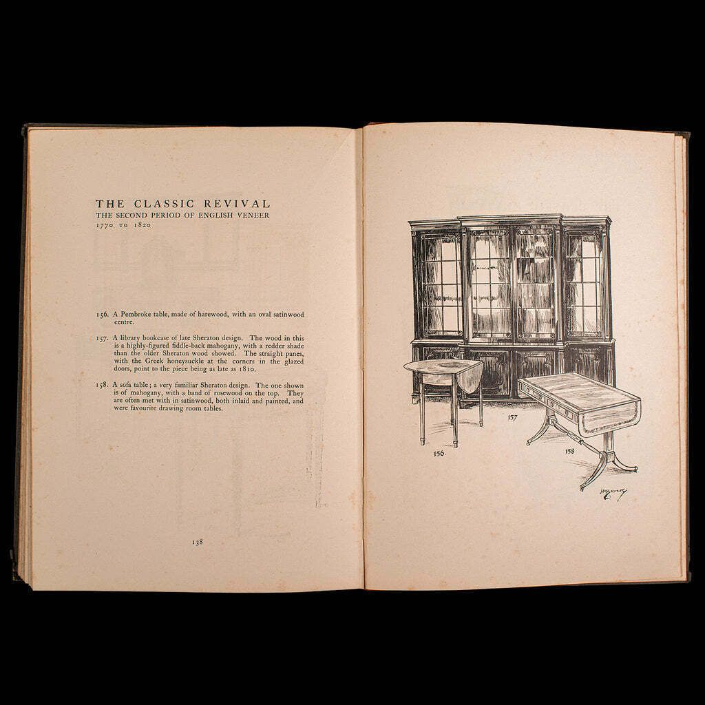 Home Decor Antique Book, Old English Furniture, Illustrated, Reference, Edwardian, C.1910 photo