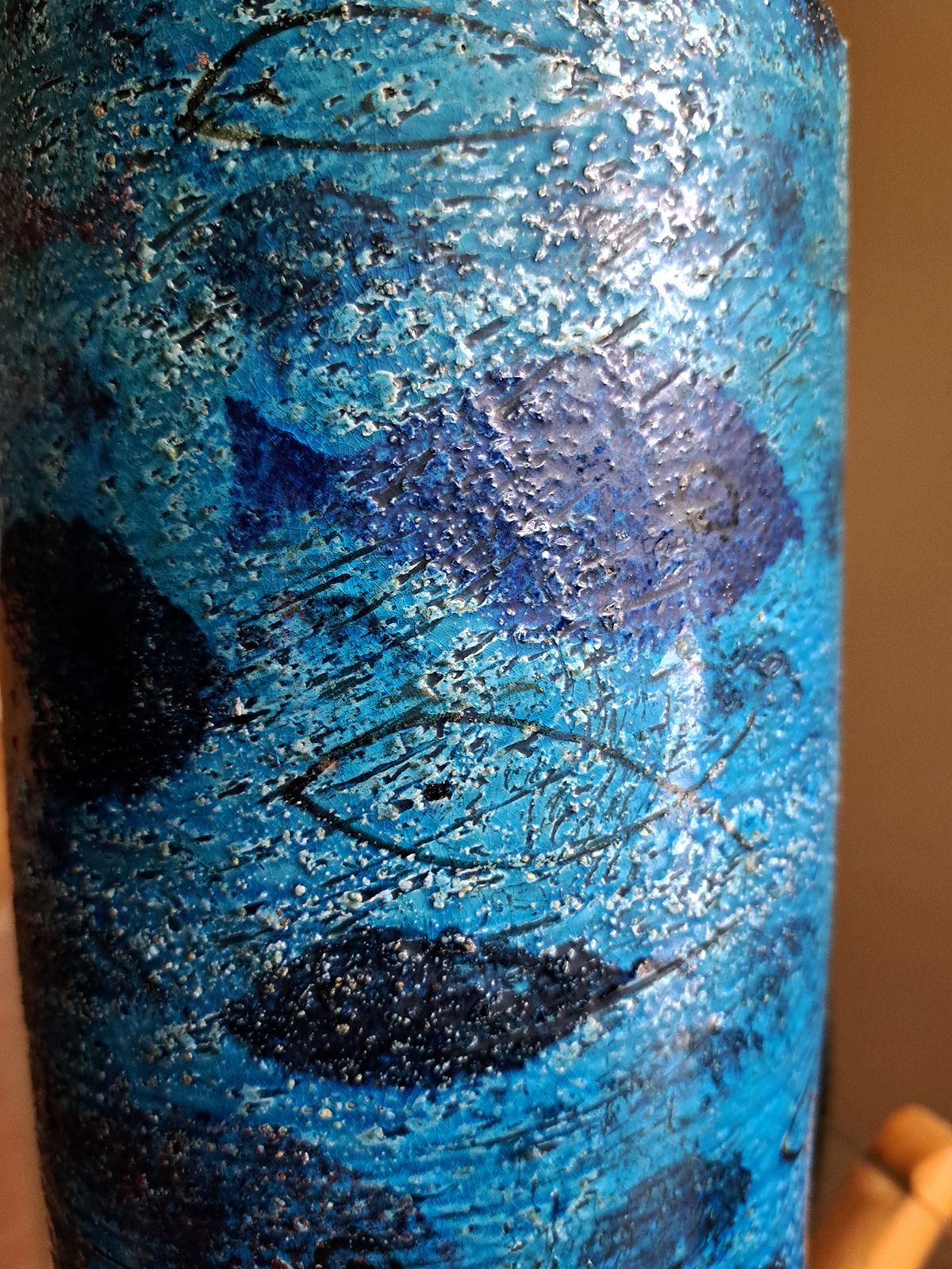 Blue Ceramic Table Lamp By Aldo Londi For Bitossi, 1960s photo furniture