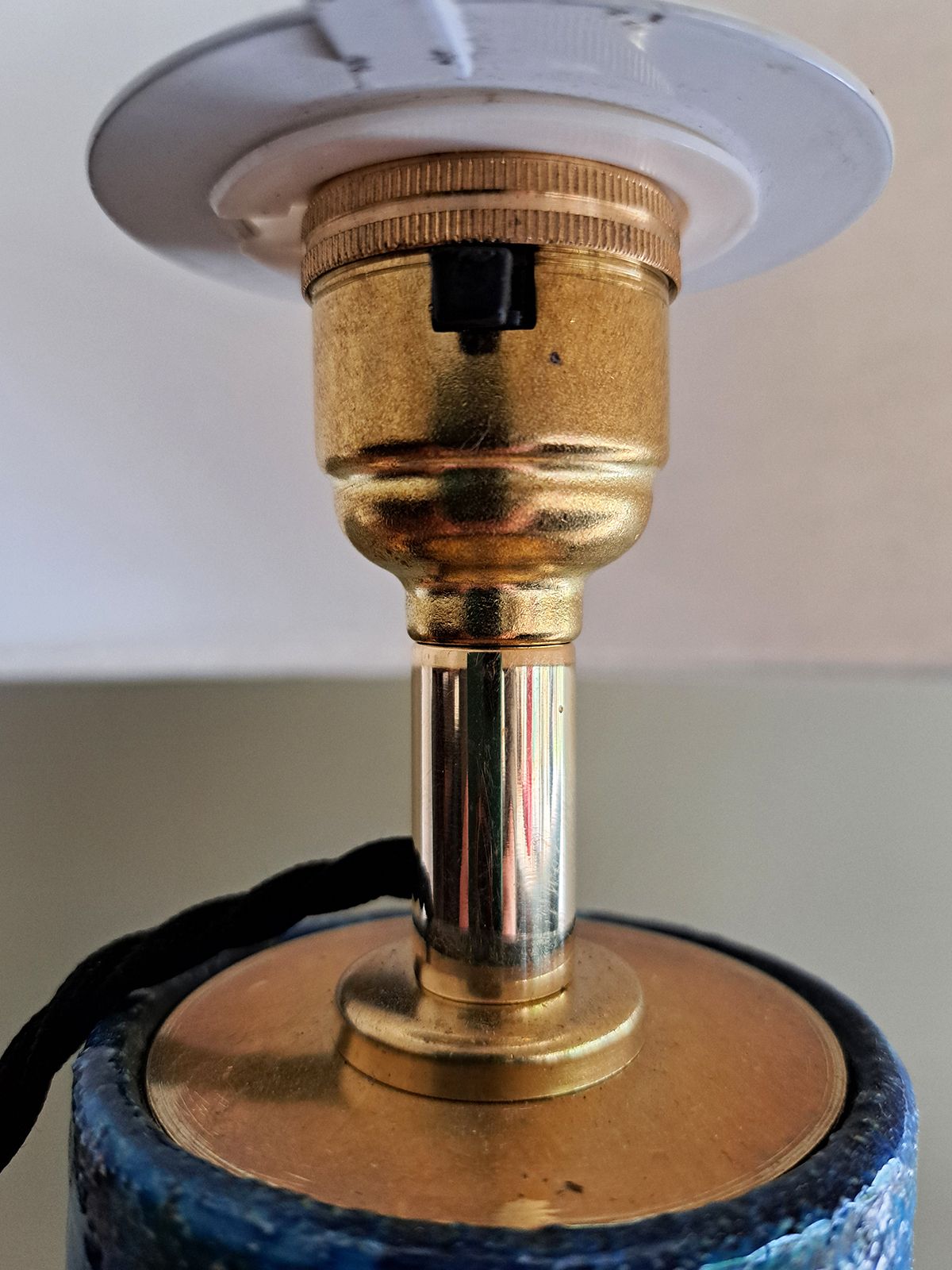 photo furniture Blue Ceramic Table Lamp By Aldo Londi For Bitossi, 1960s
