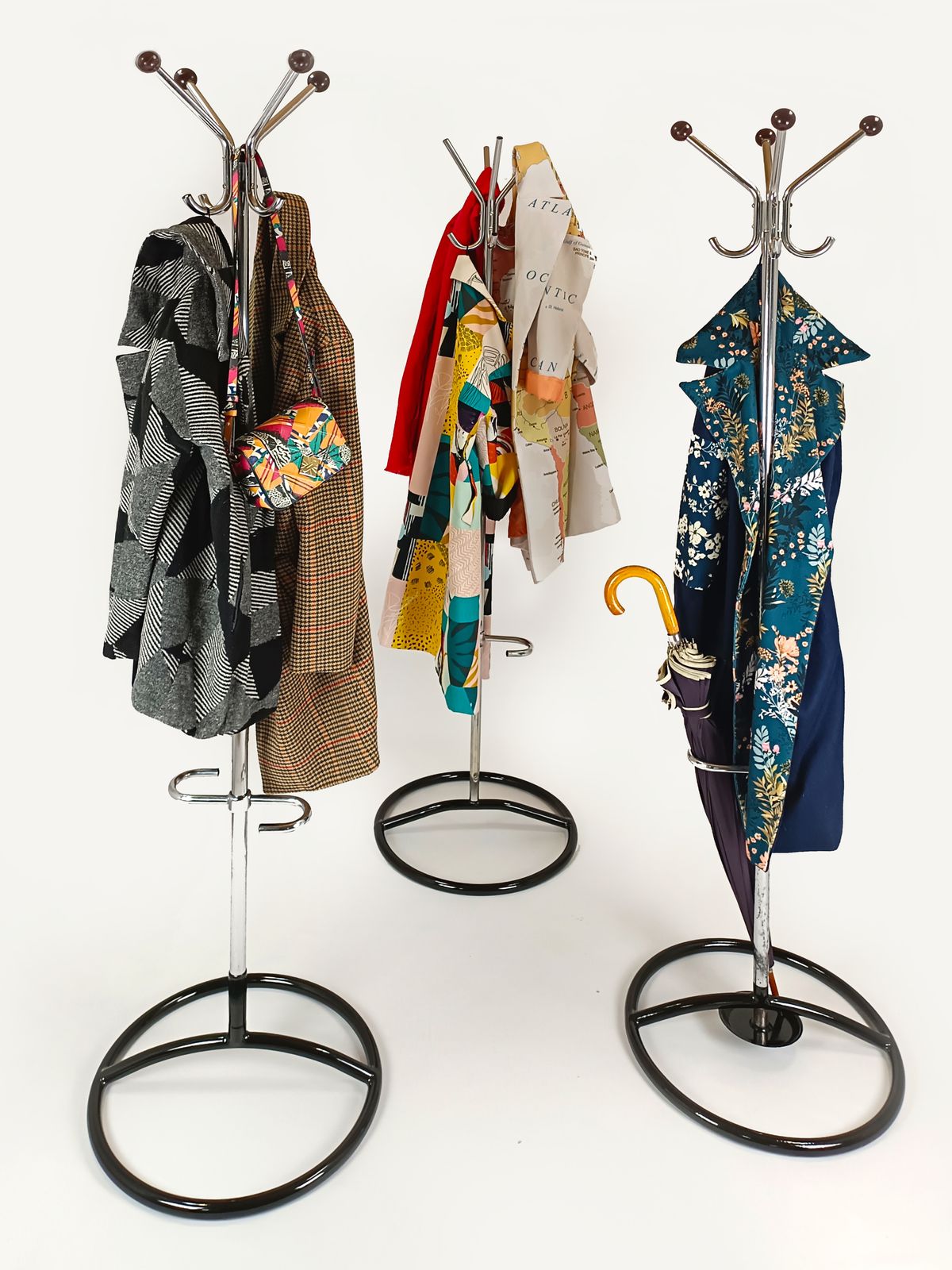 Bauhaus Chrome Plated Coat Racks, 1930s, Set Of 3 photo buy