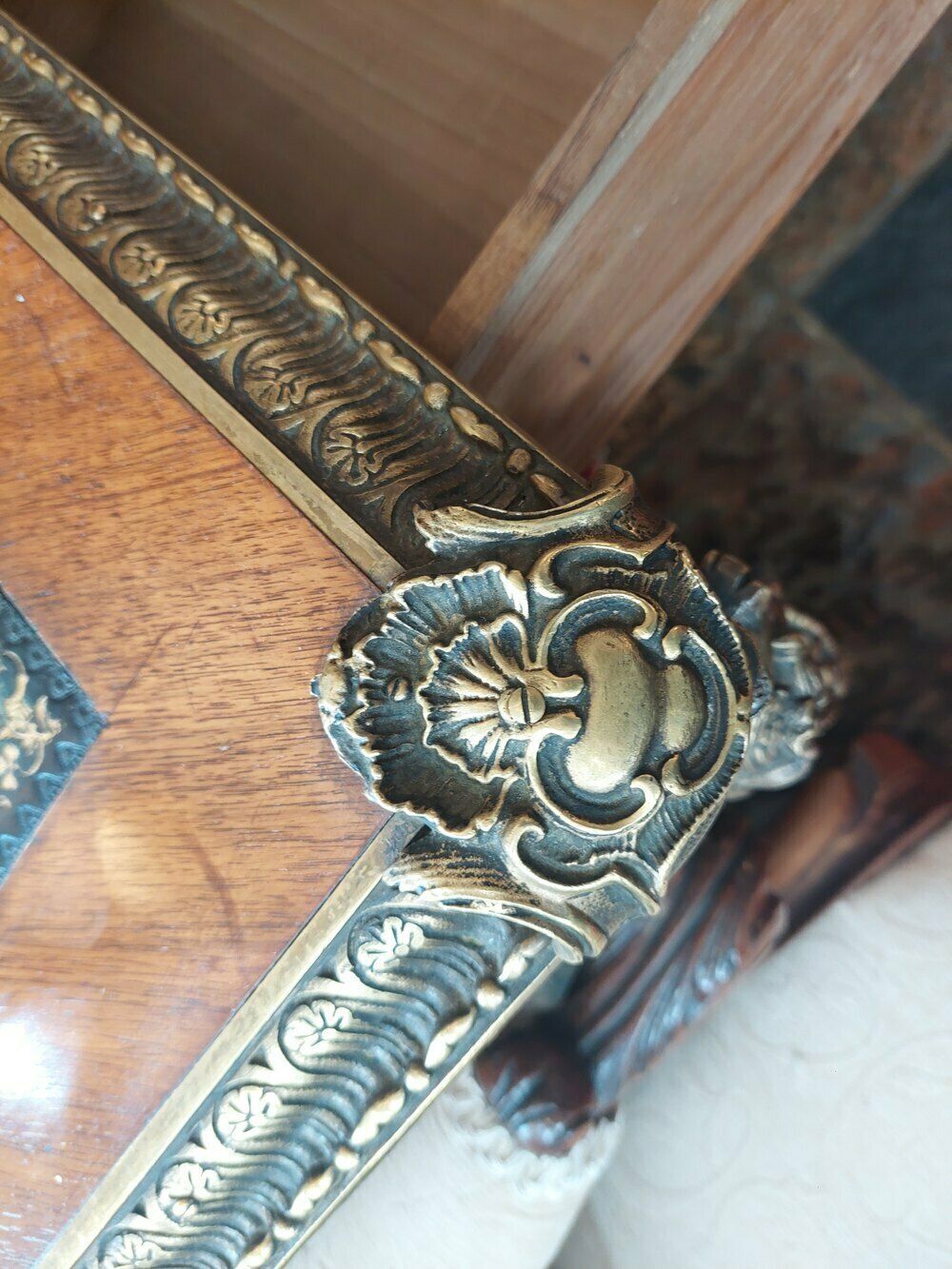 Early 20thc Louis Xvth Style Kingwood Bureau Plat photo for sale