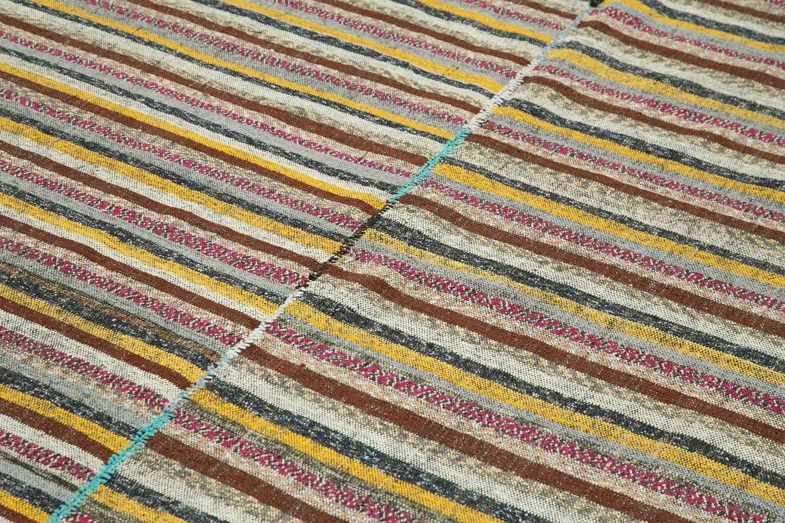 Handmade Vintage Chaput Brown Anatolian Kilim Rug 192 Cm X 305 Cm photo 495.0