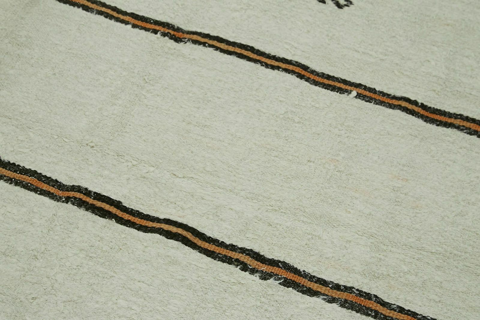 Handmade Vintage White Hemp Kilim Rug 178 Cm X 372 Cm photo 1340.0