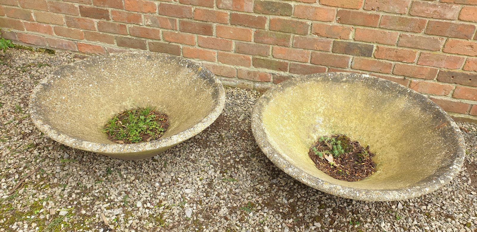 Pair Antique Pancheons, 1910s, Stone photo Garden Decor