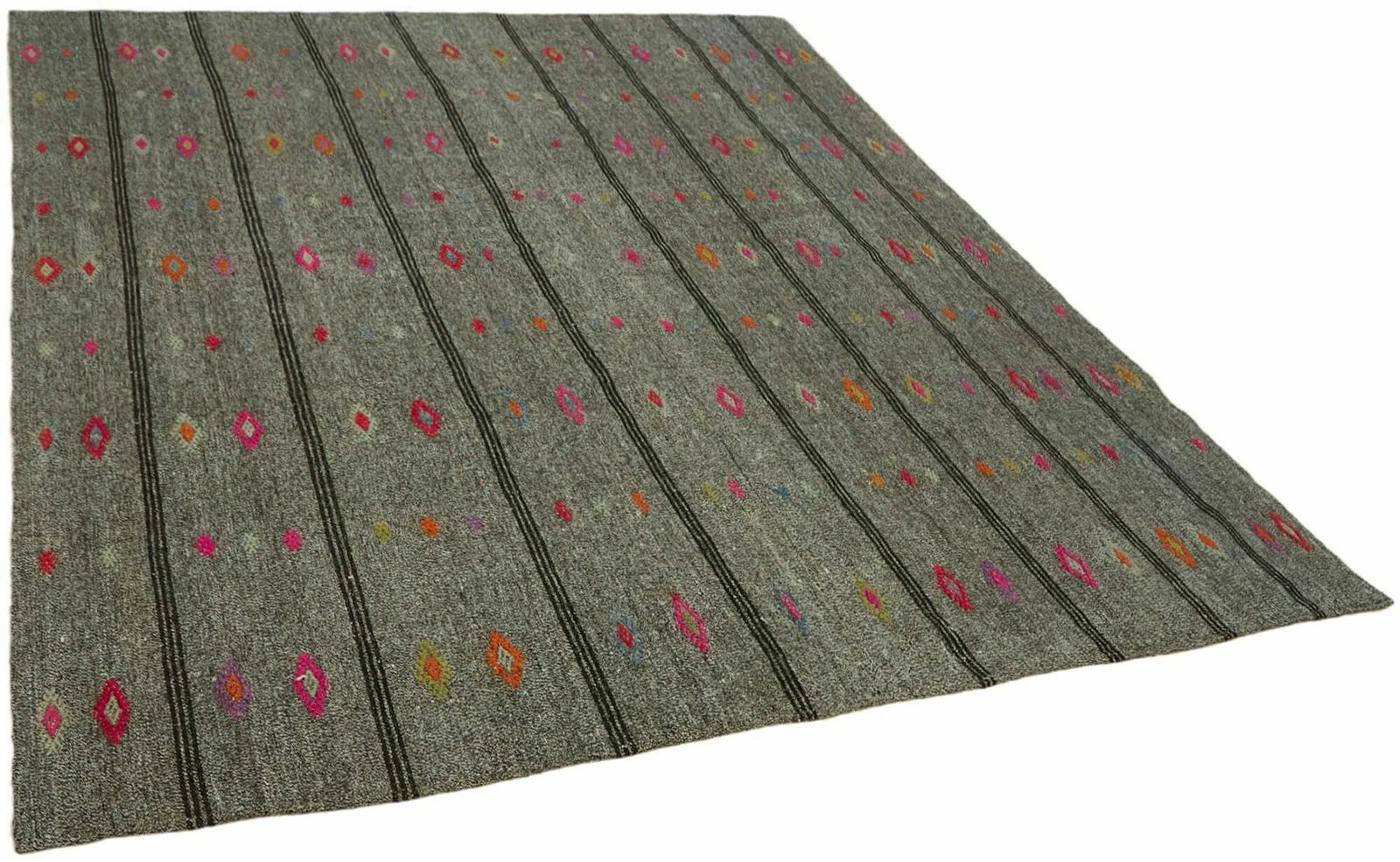 Handmade Oriental Grey Anatolian Kilim Rug 228 Cm X 263 Cm photo furniture