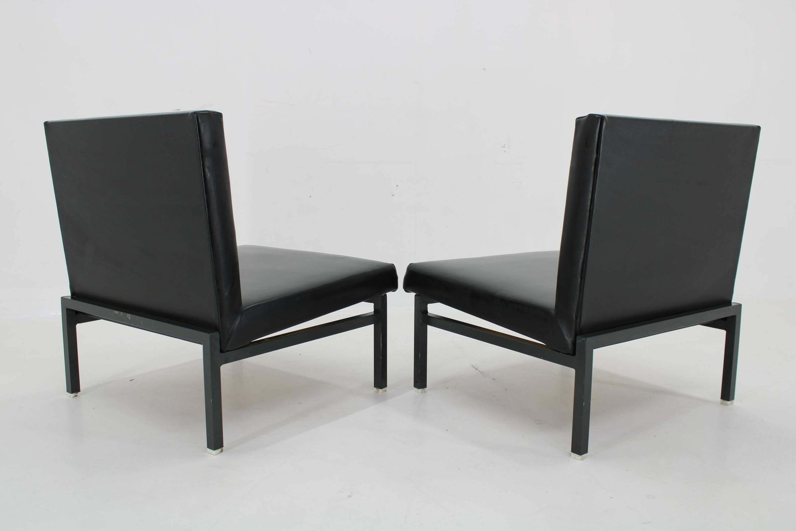 photo furniture 1970s Pair Of Leatherette Lounge Chairs Czechoslovakia