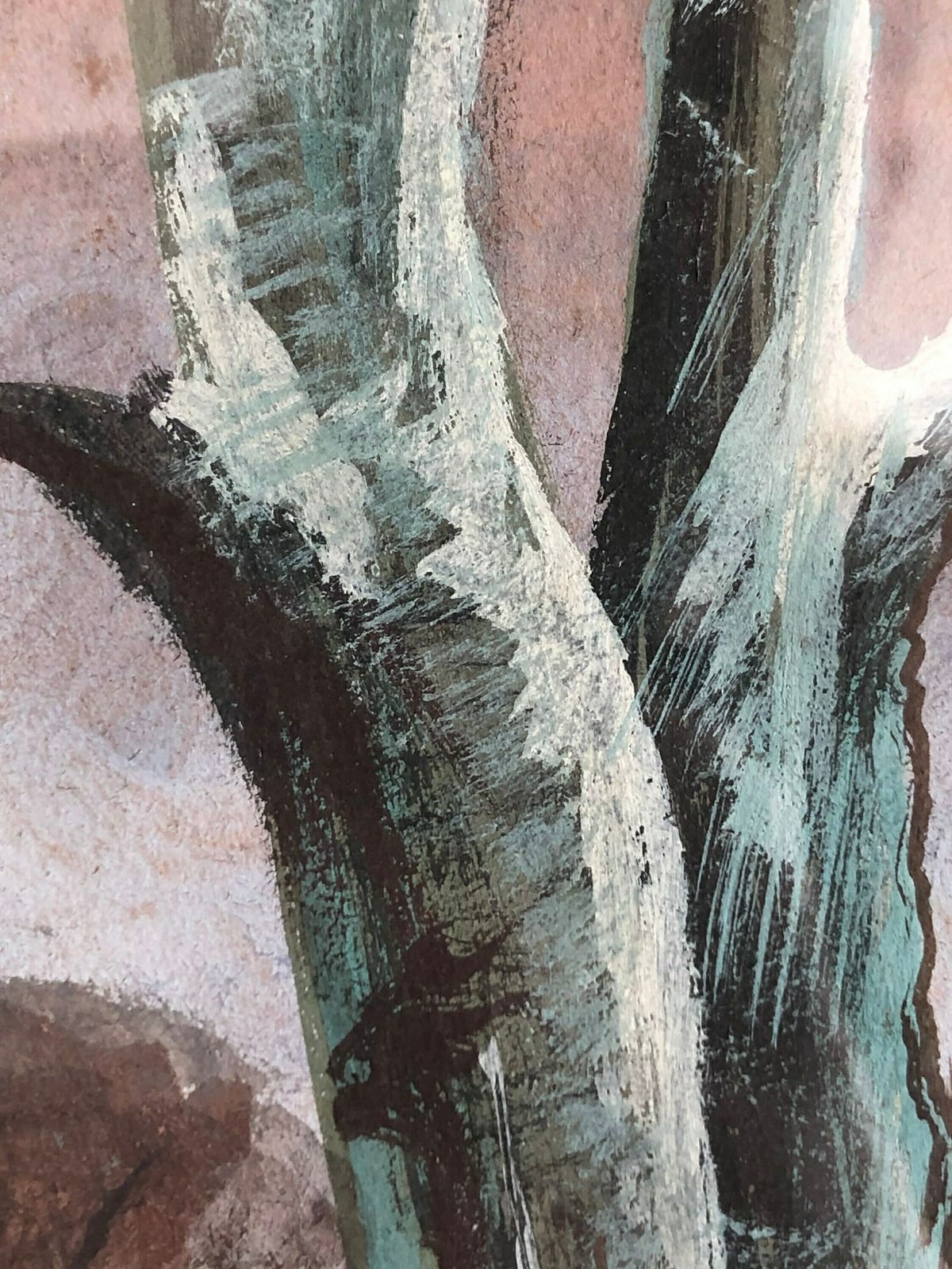 Vintage Oil Painting From Denmark Of Naked Trees In A Winter Landscape photo vinterior